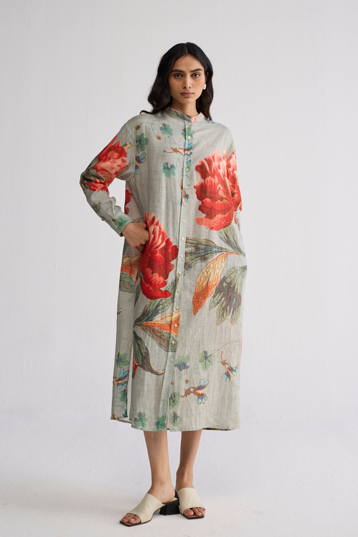 Cabbage Linen Shirt Dress