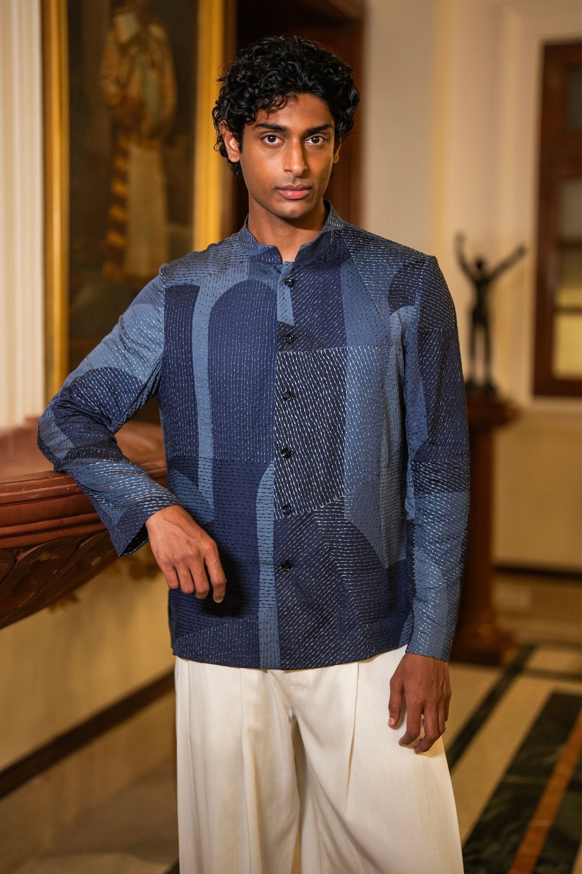 Abstract Embroidered Shirt