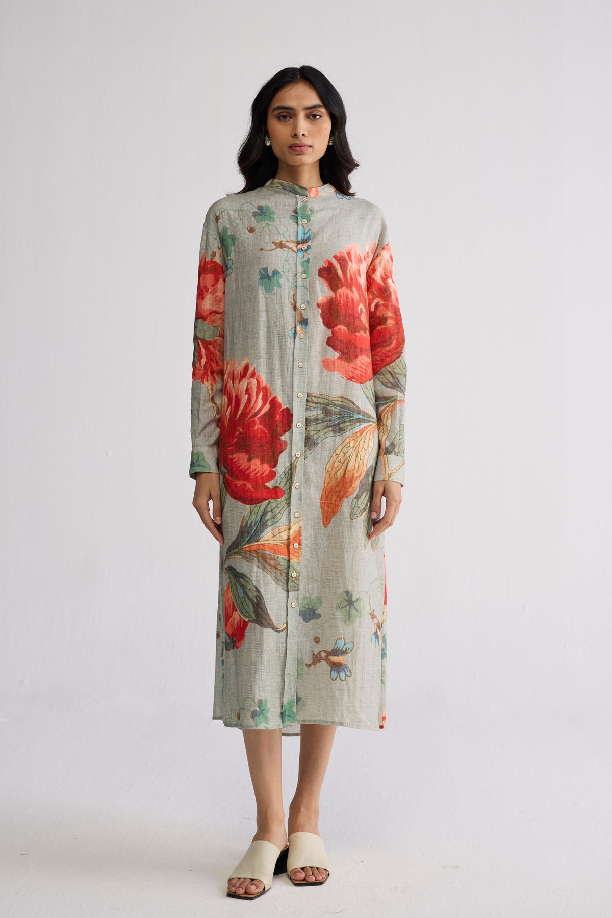 Cabbage Linen Shirt Dress