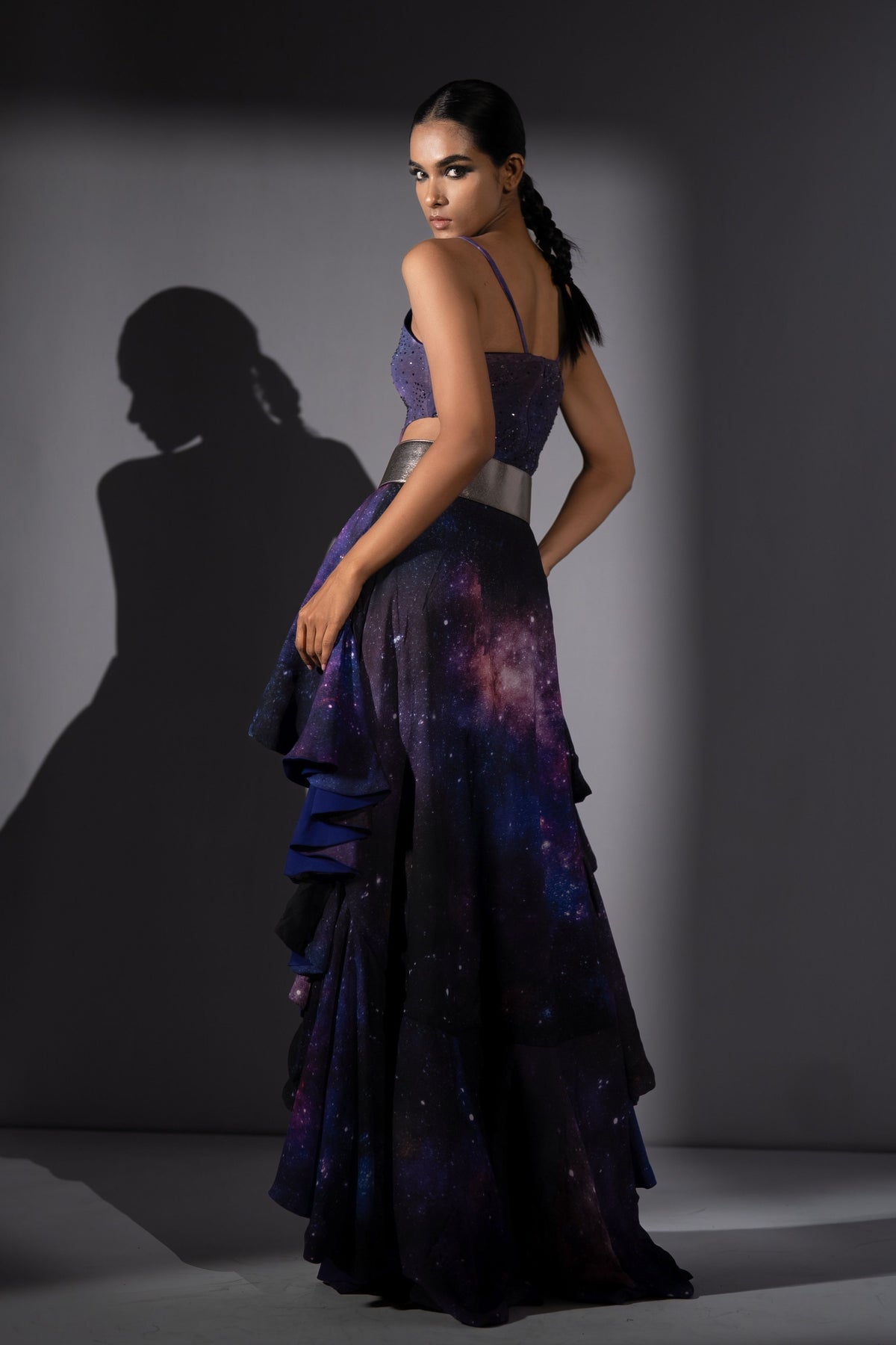 Purple High Low Skirt