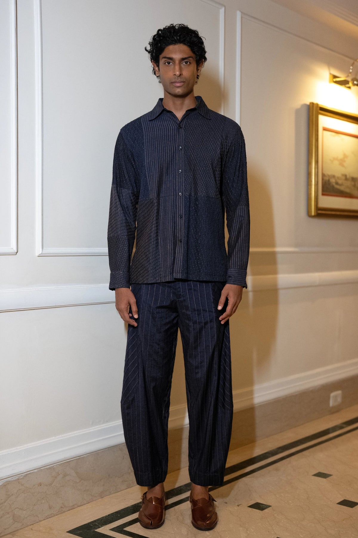 Variegated Pintuck Shirt