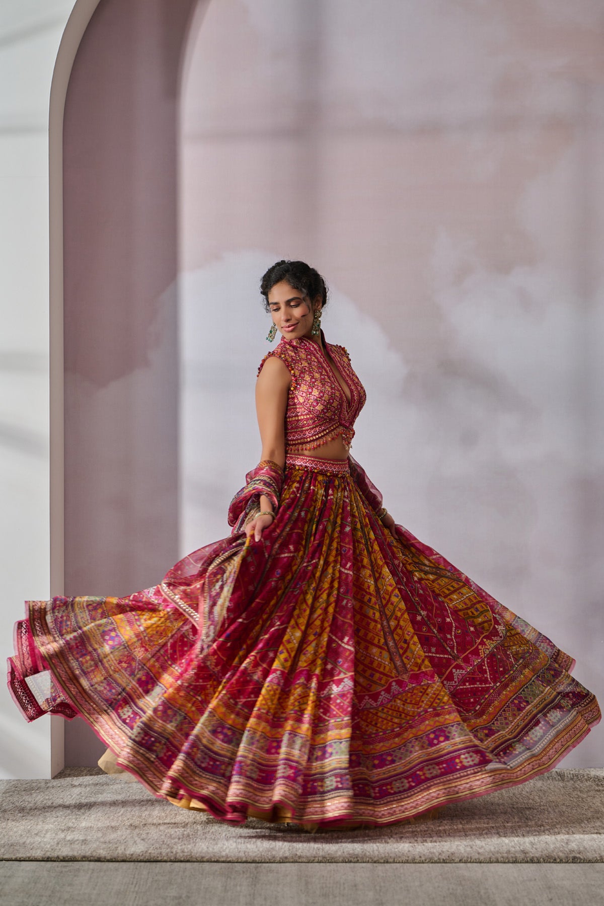 Printed Lehenga With Blouse And Dupatta