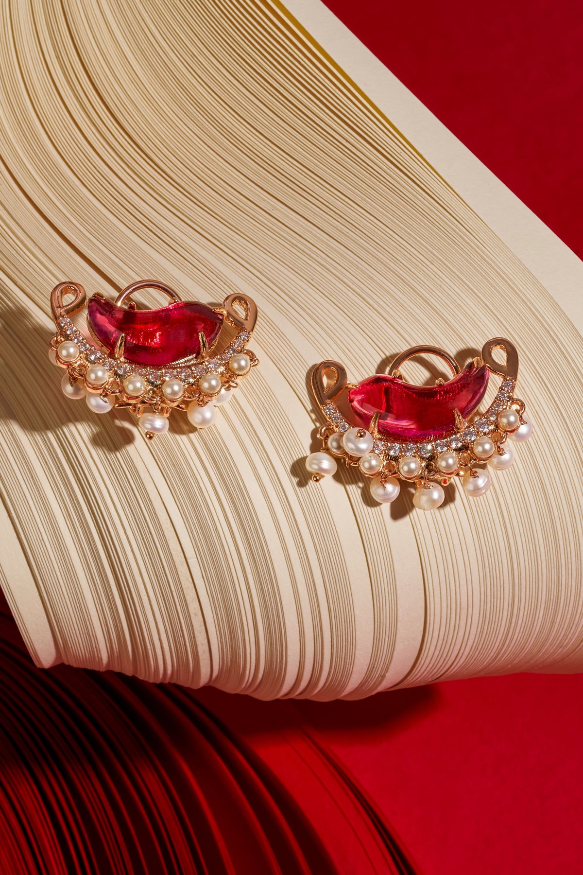 Le Cleo Stud Earrings in Vintage Rose