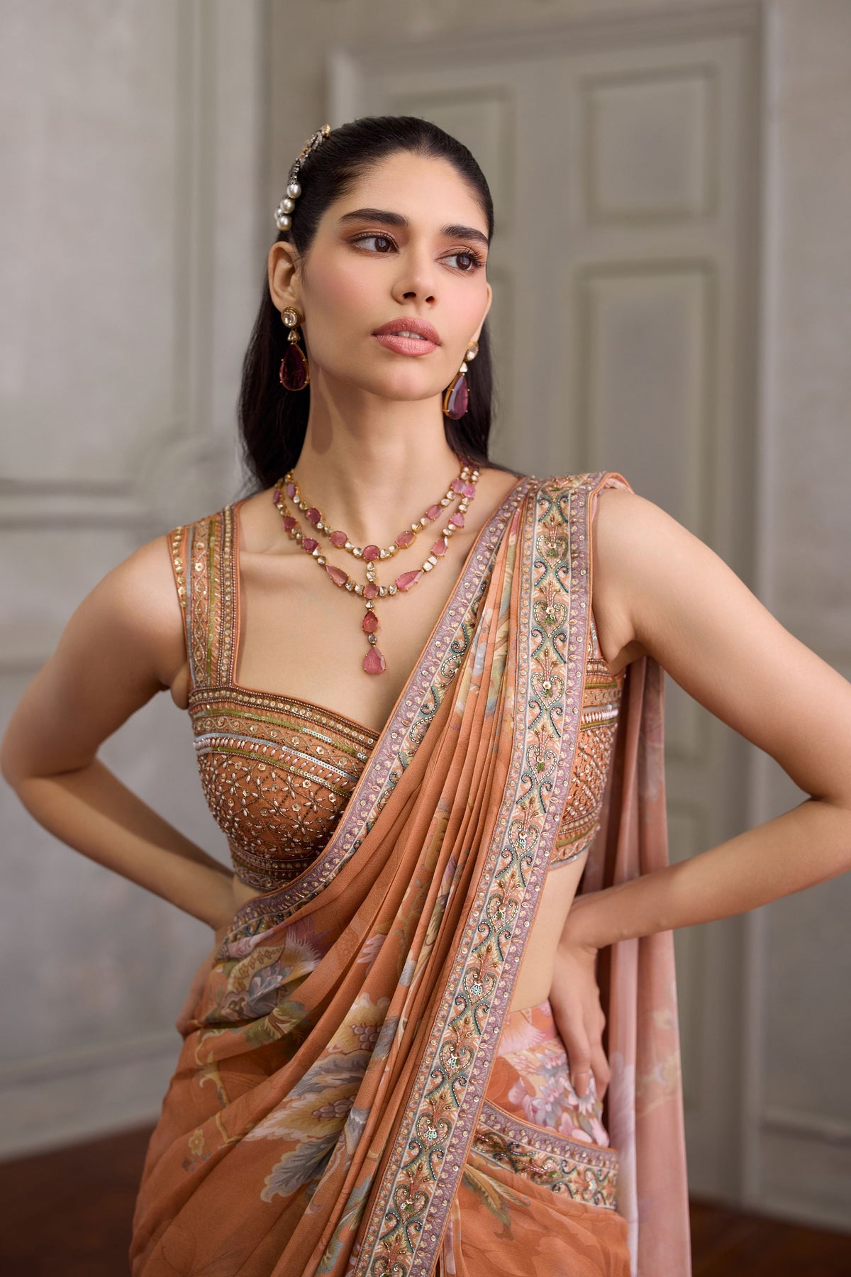 Yasmin Pre-Draped Saree Set