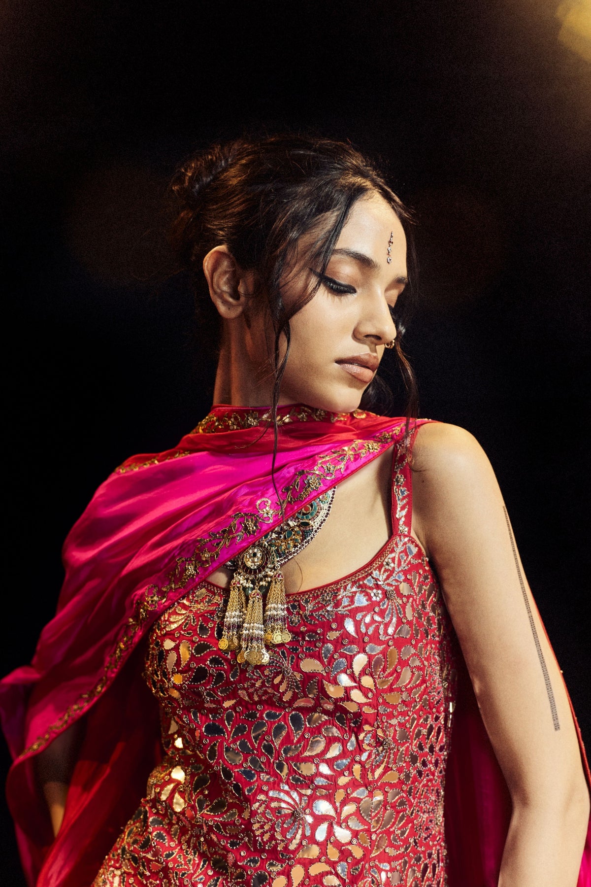 Surkh Laal Kurta Gharara Set