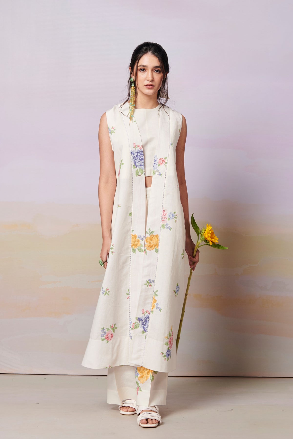 Summer Rose Sleeveless Overlay Co-ord Set