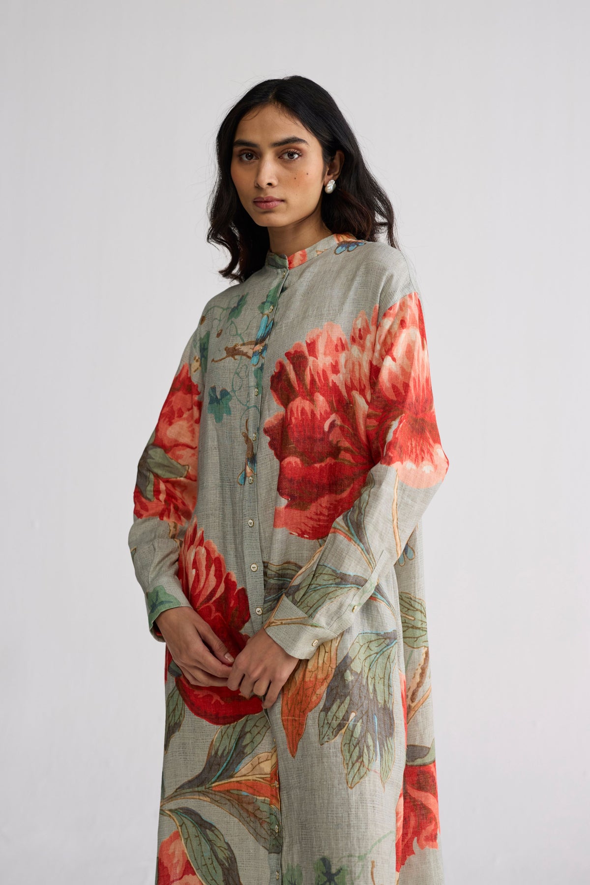 Cabbage Linen Shirt Dress