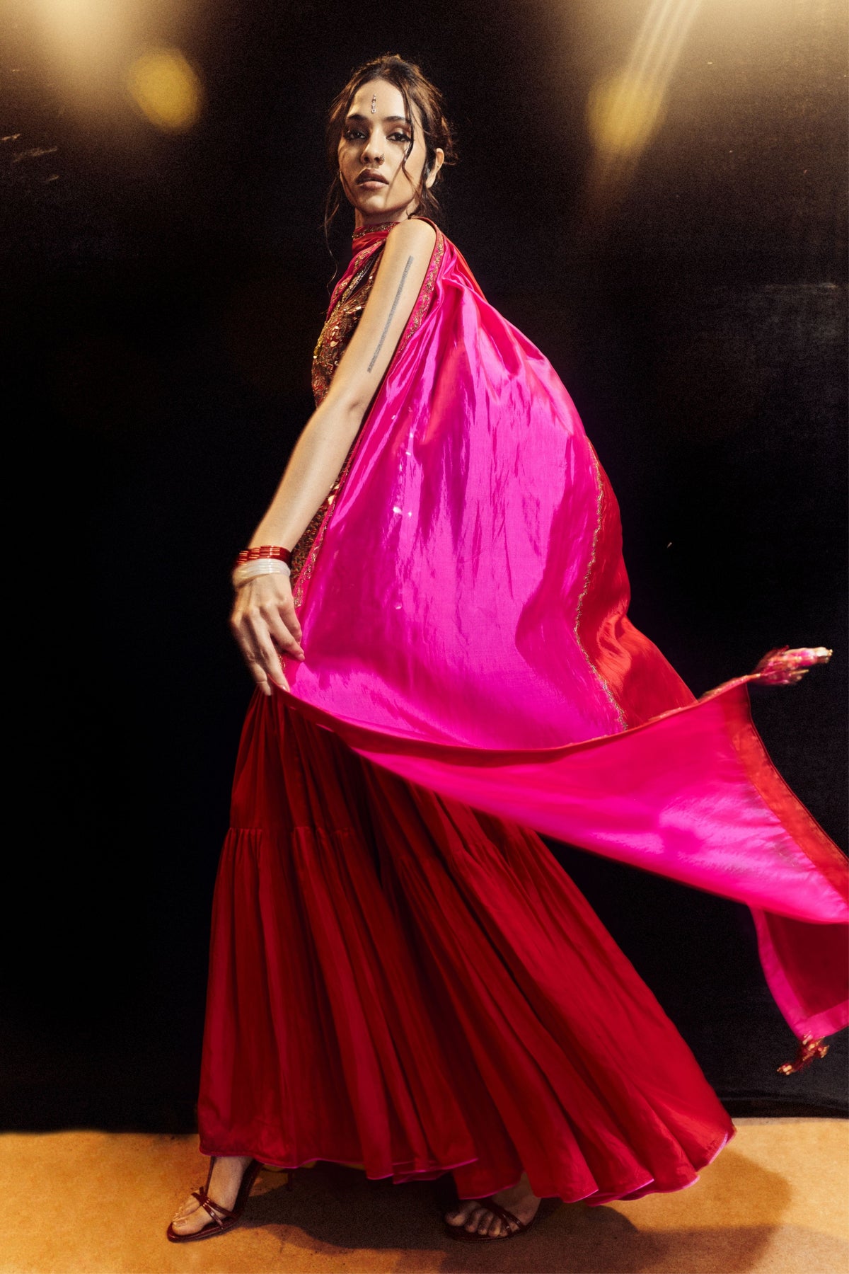 Surkh Laal Kurta Gharara Set