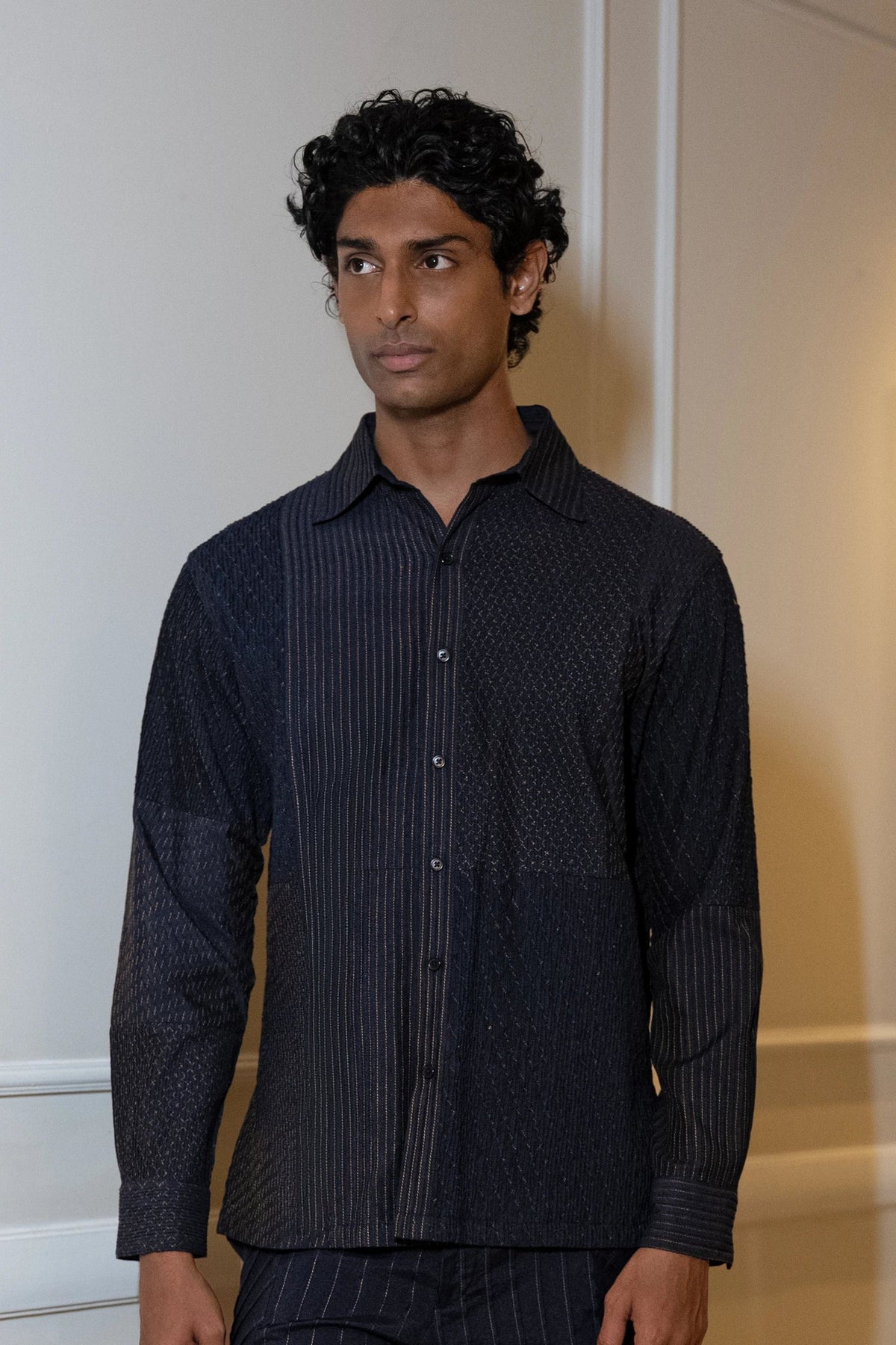 Variegated Pintuck Shirt