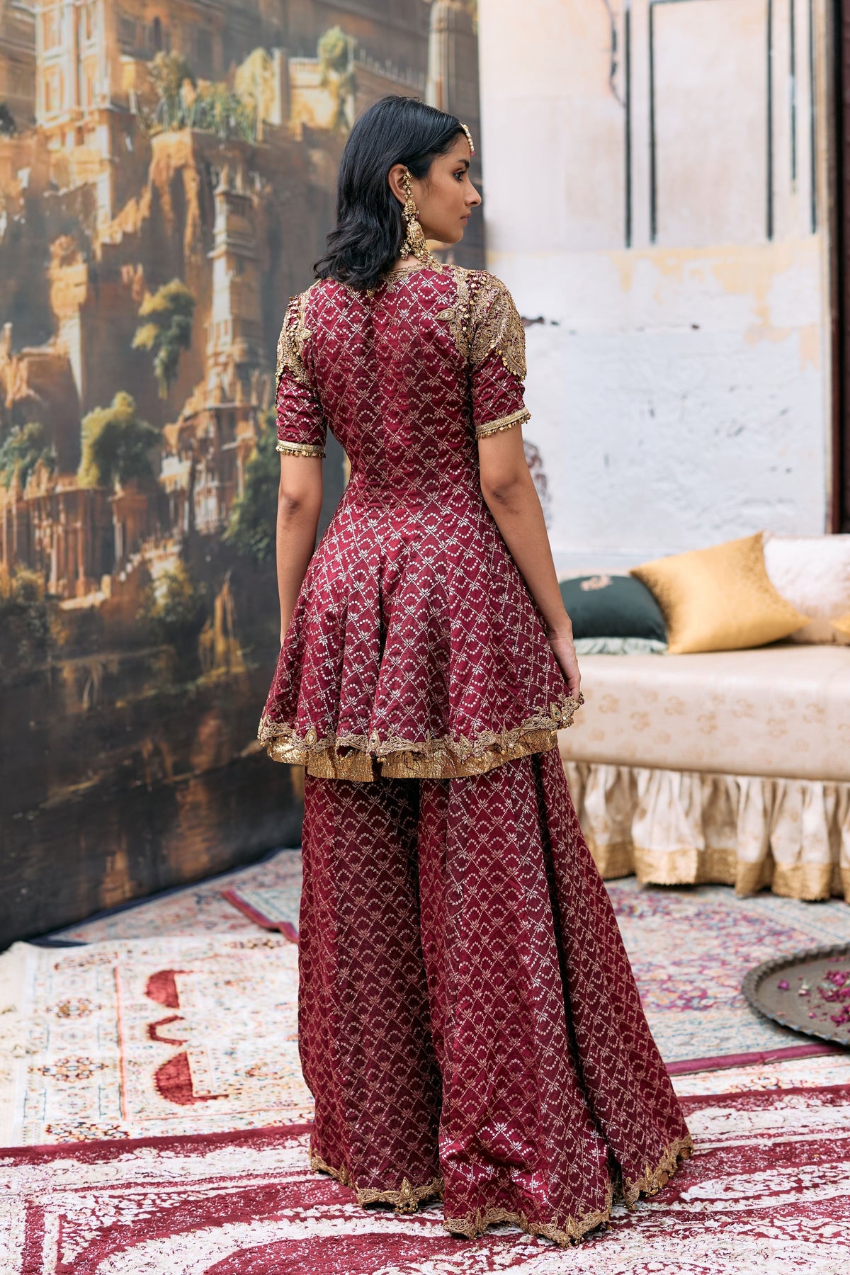 Vedi Peplum Sharara Set