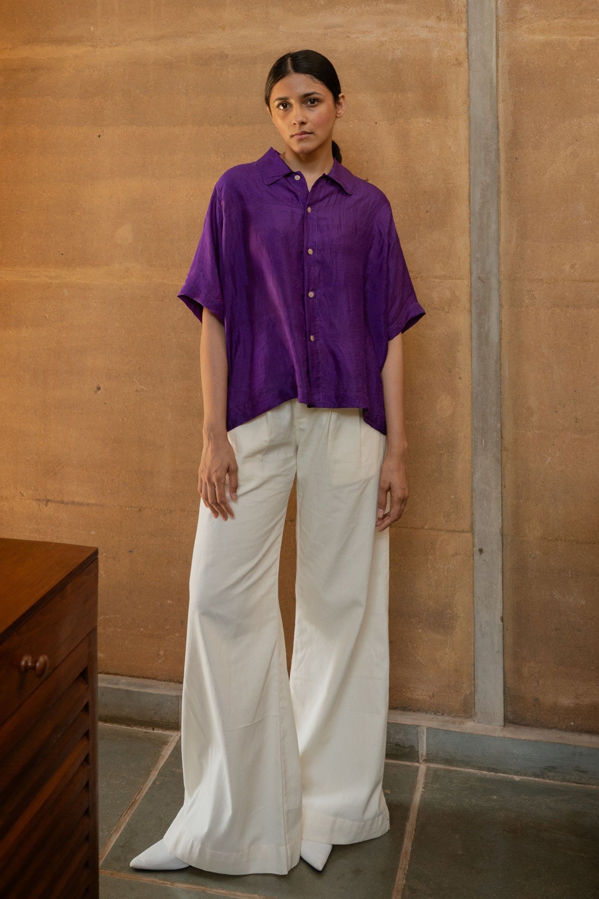 Purple Crop Shirt