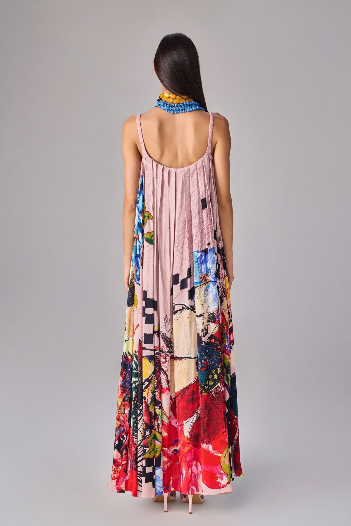 Peach Vintage Block Swing Dress