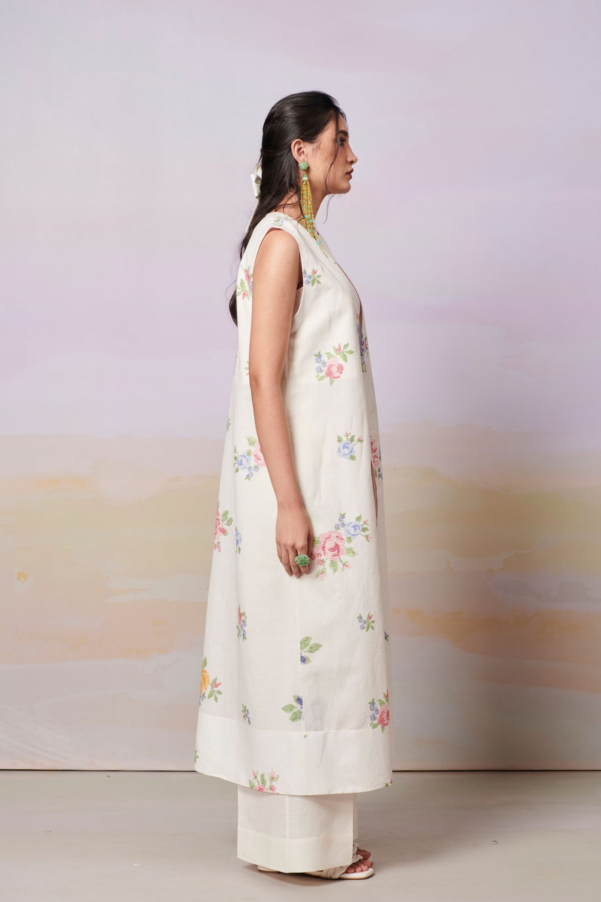 Summer Rose Sleeveless Overlay Co-ord Set