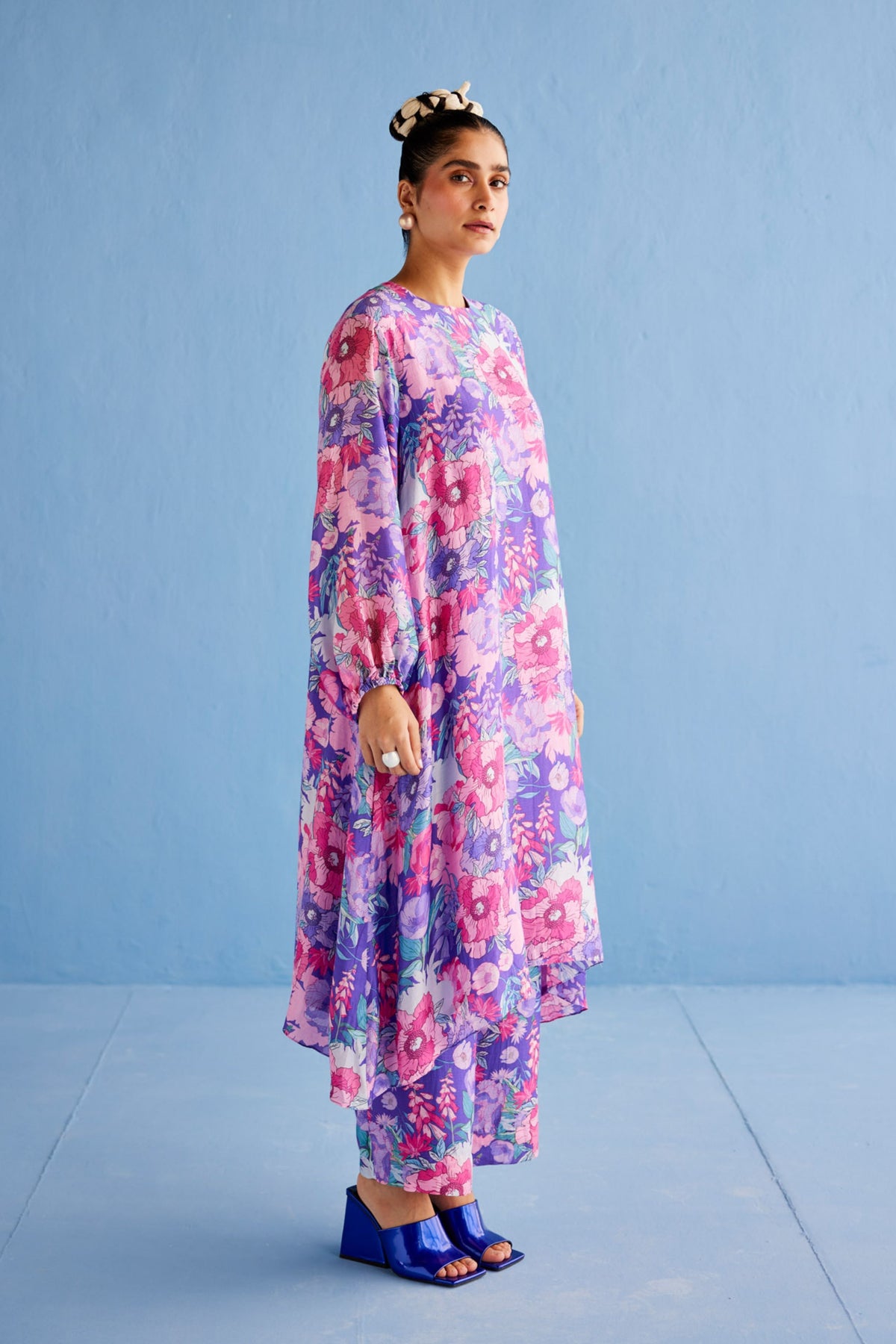 Purple A Line Kurta Set