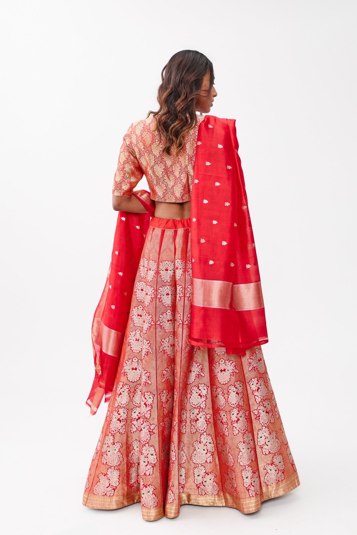 Red Gulhar Lehenga Set