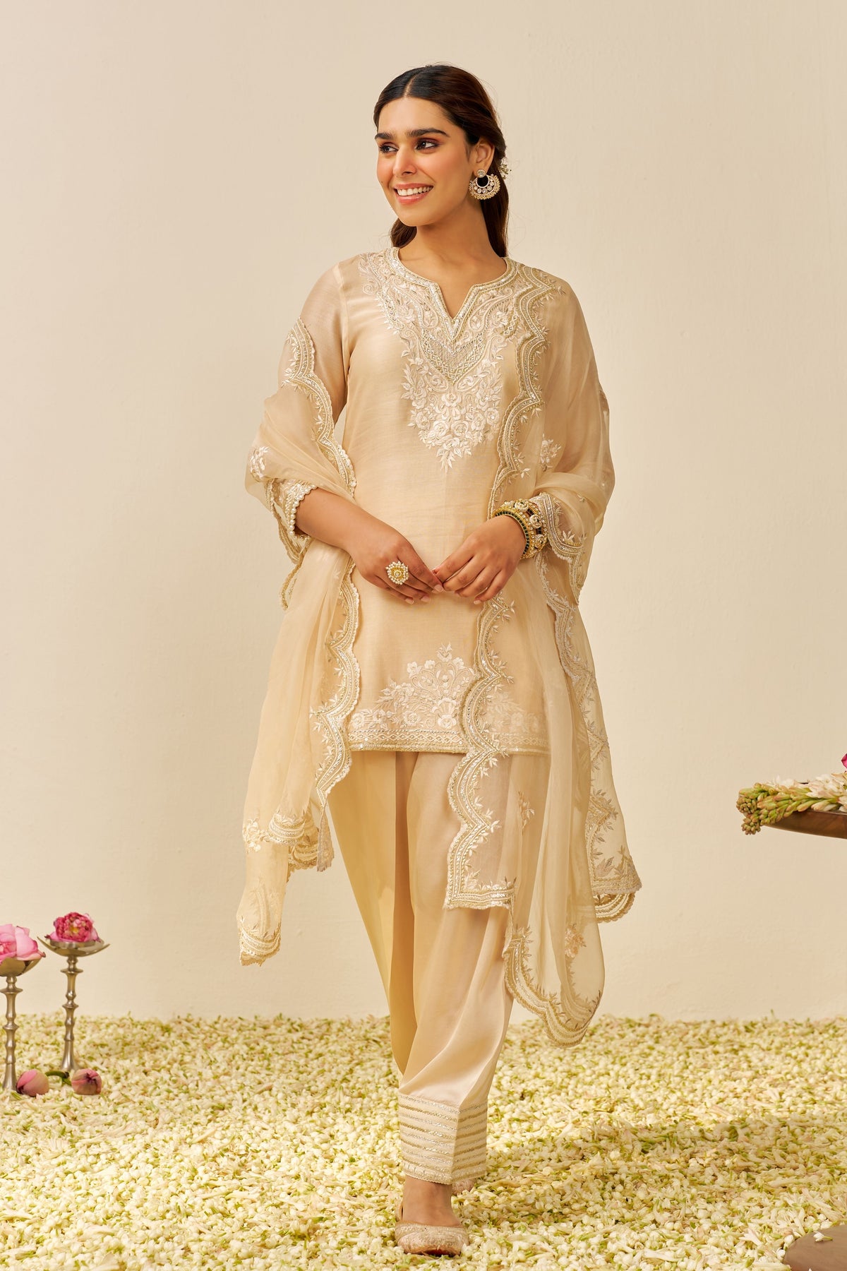 Haniya  Beige Kurta With Salwar