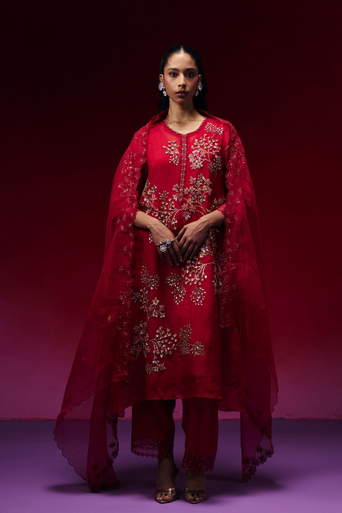 Ruby Elegant Hand Embroidery Kurta Set