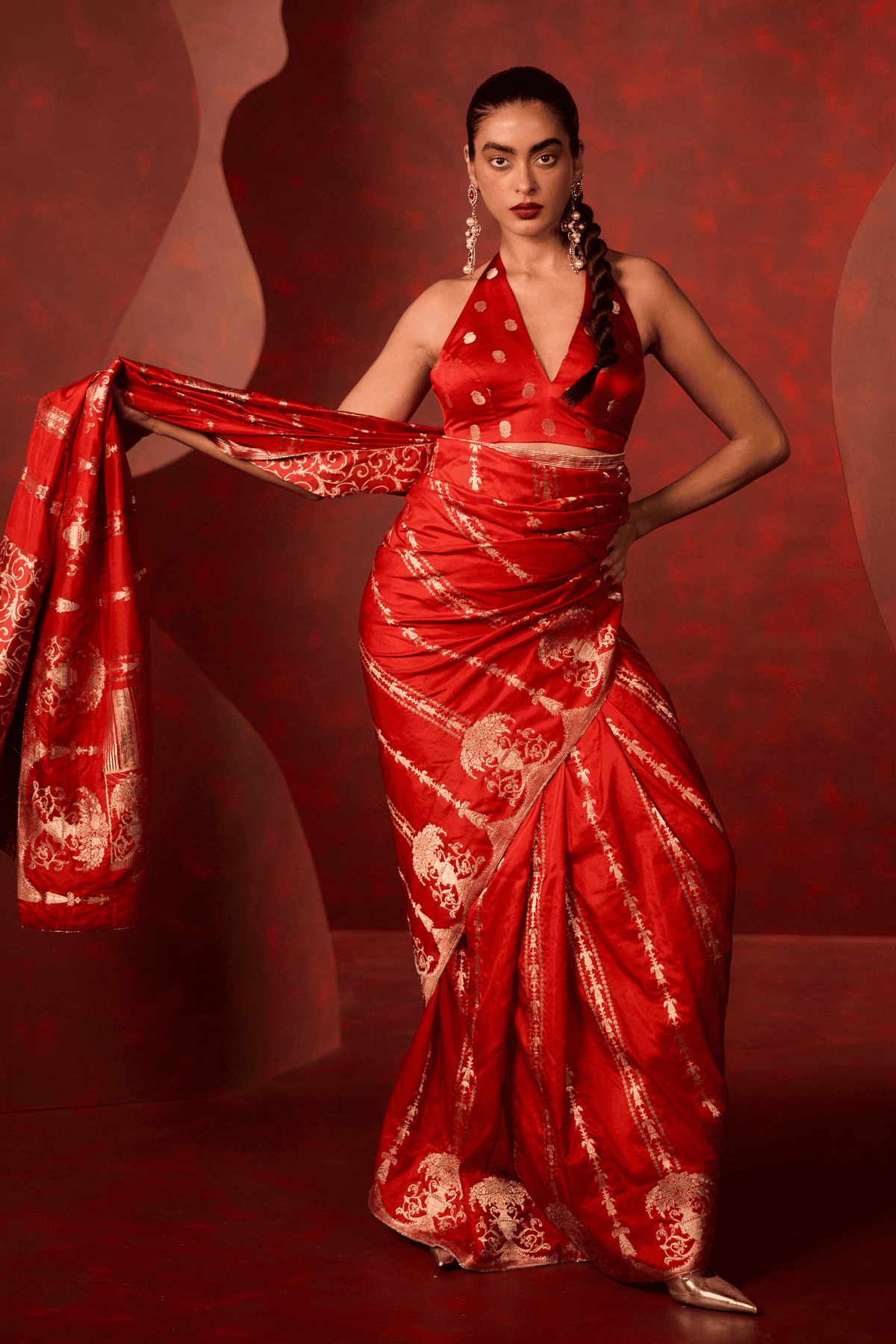 Together Always Saree in Red