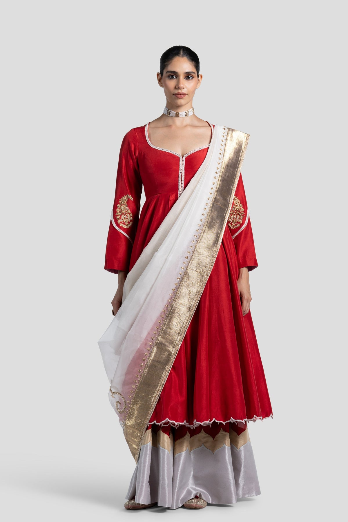 Surkh Anarkali Set