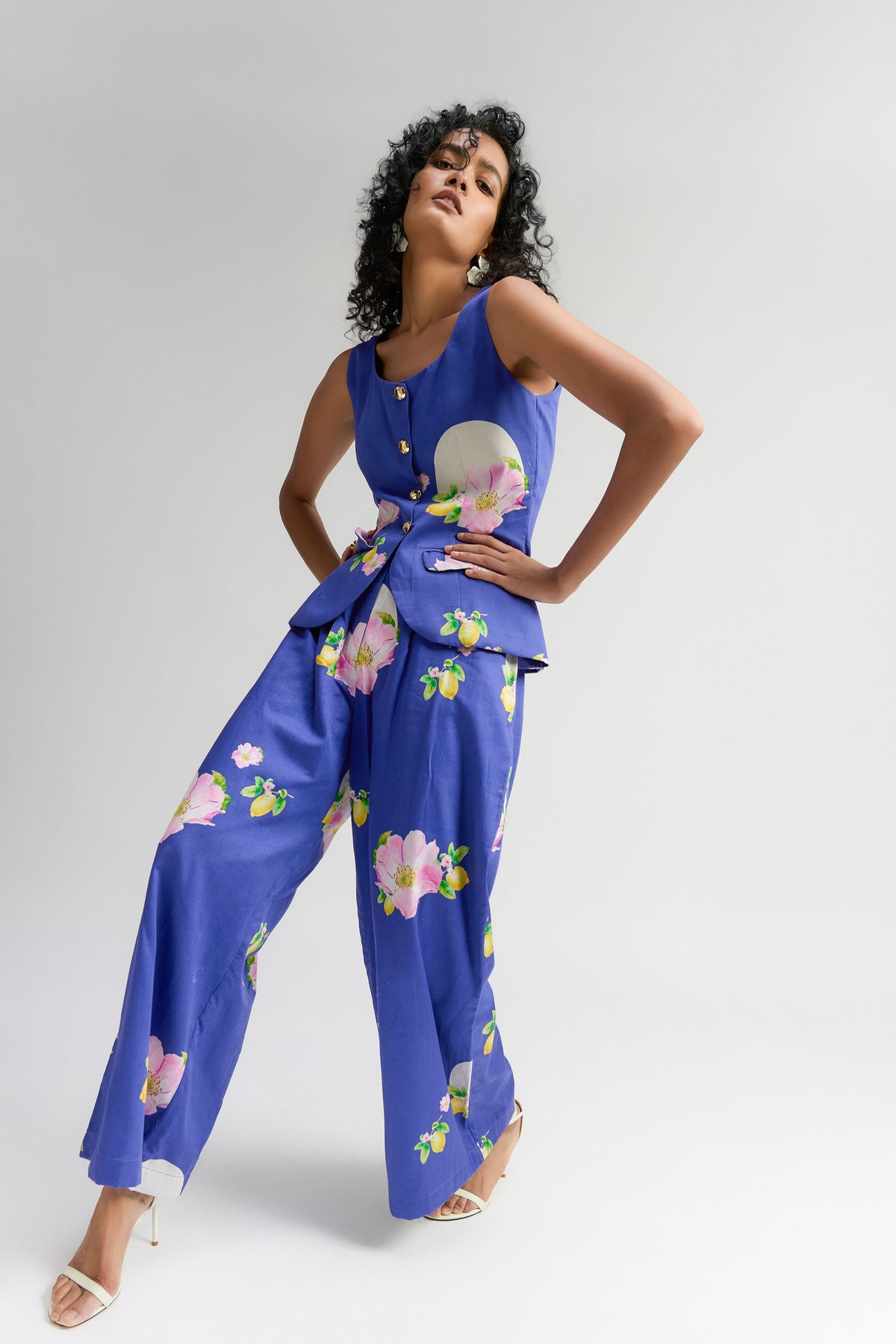 Ellectric Blue Diza Waistcoat Set