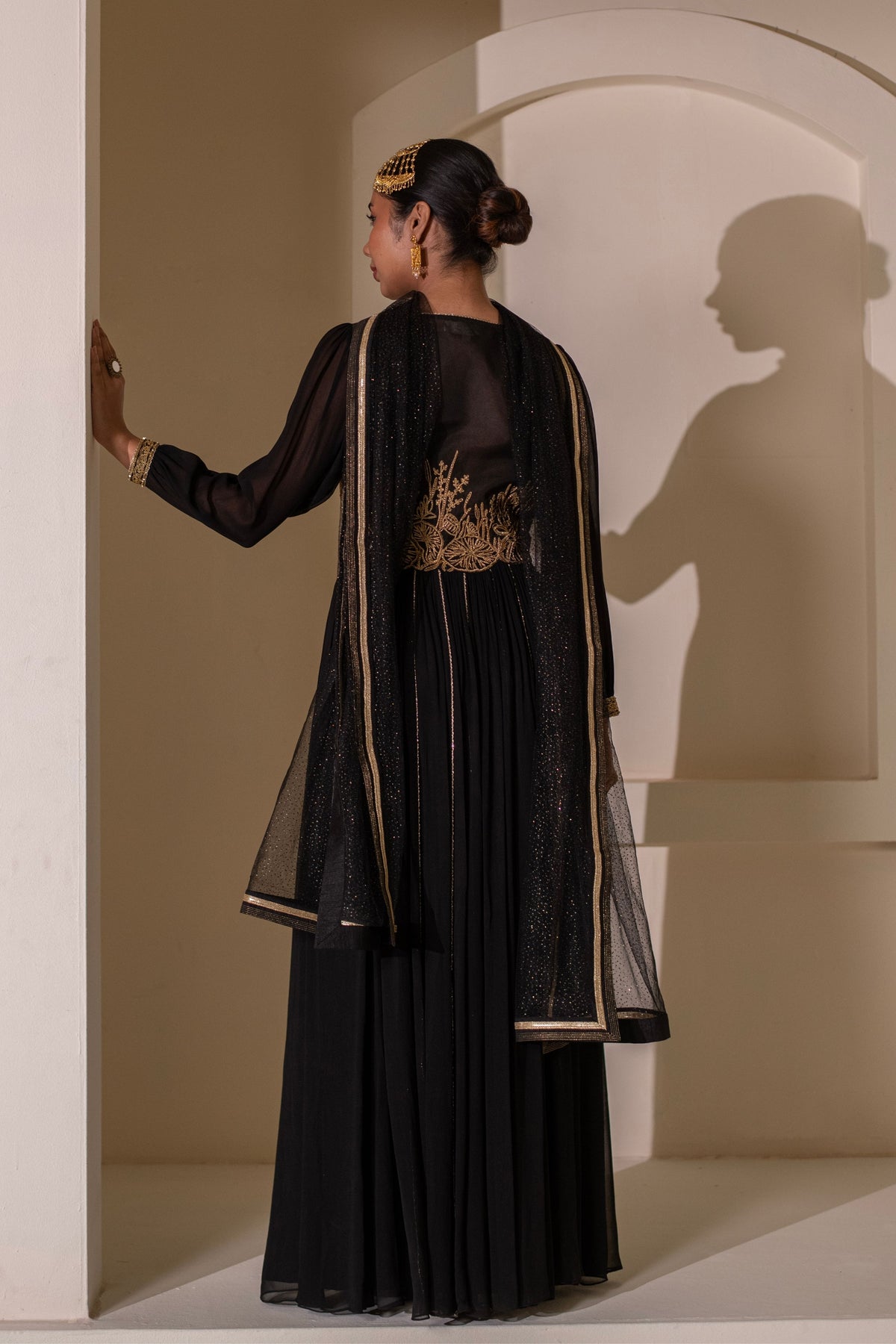 Black Embellished  Anarkali