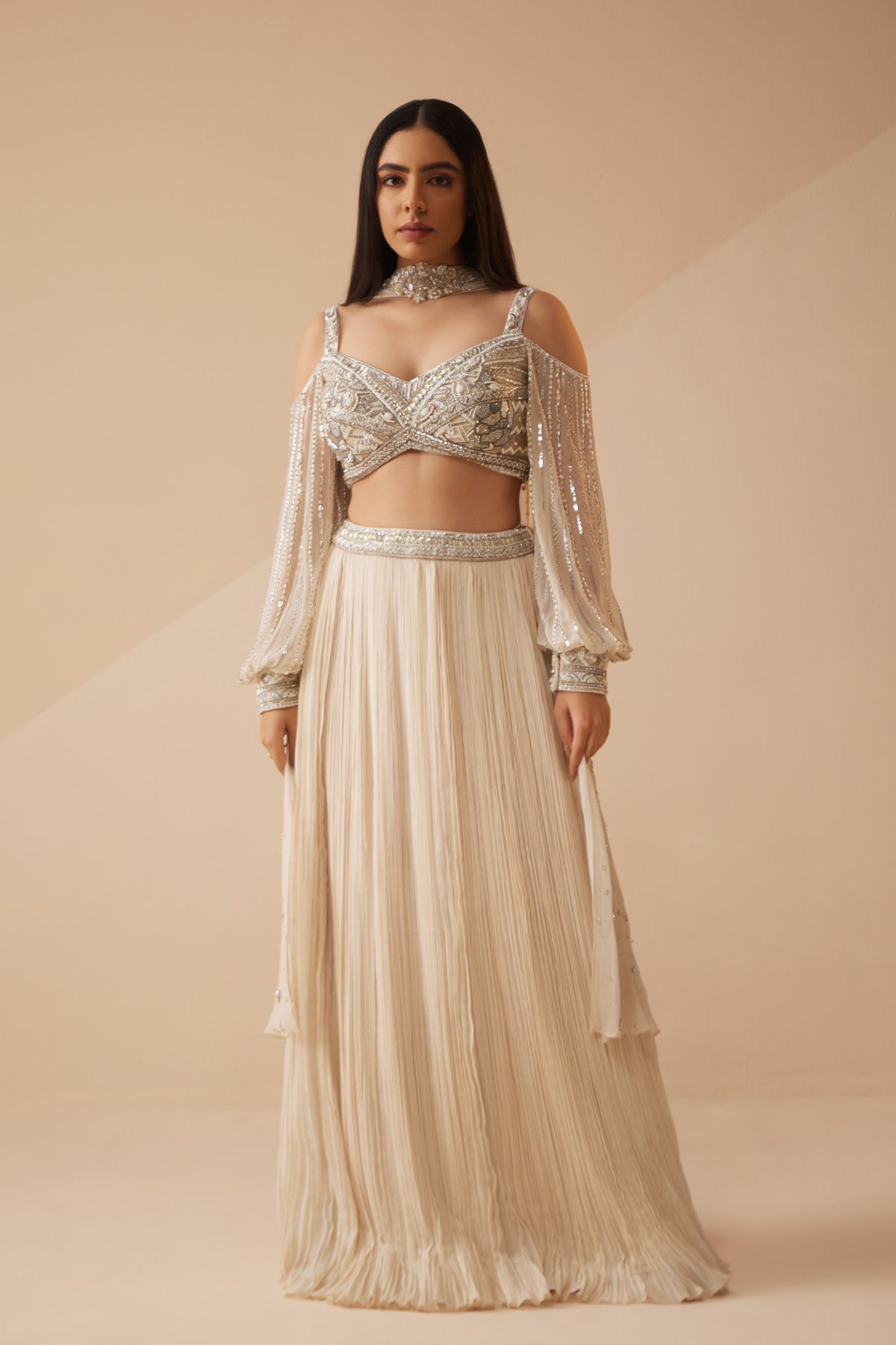 Cannes Ivory Lehenga Set
