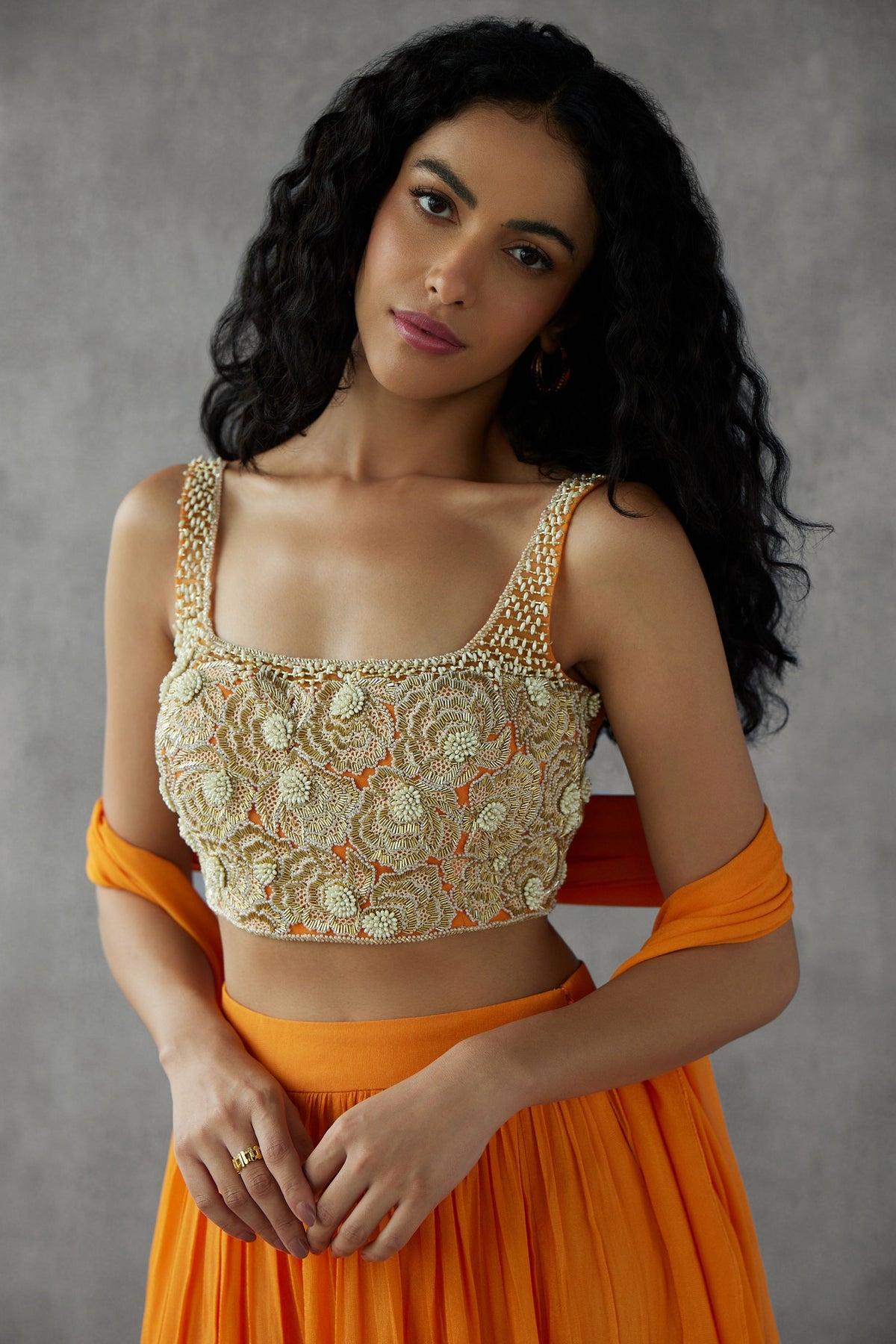 Saffron Orange Lehenga Set