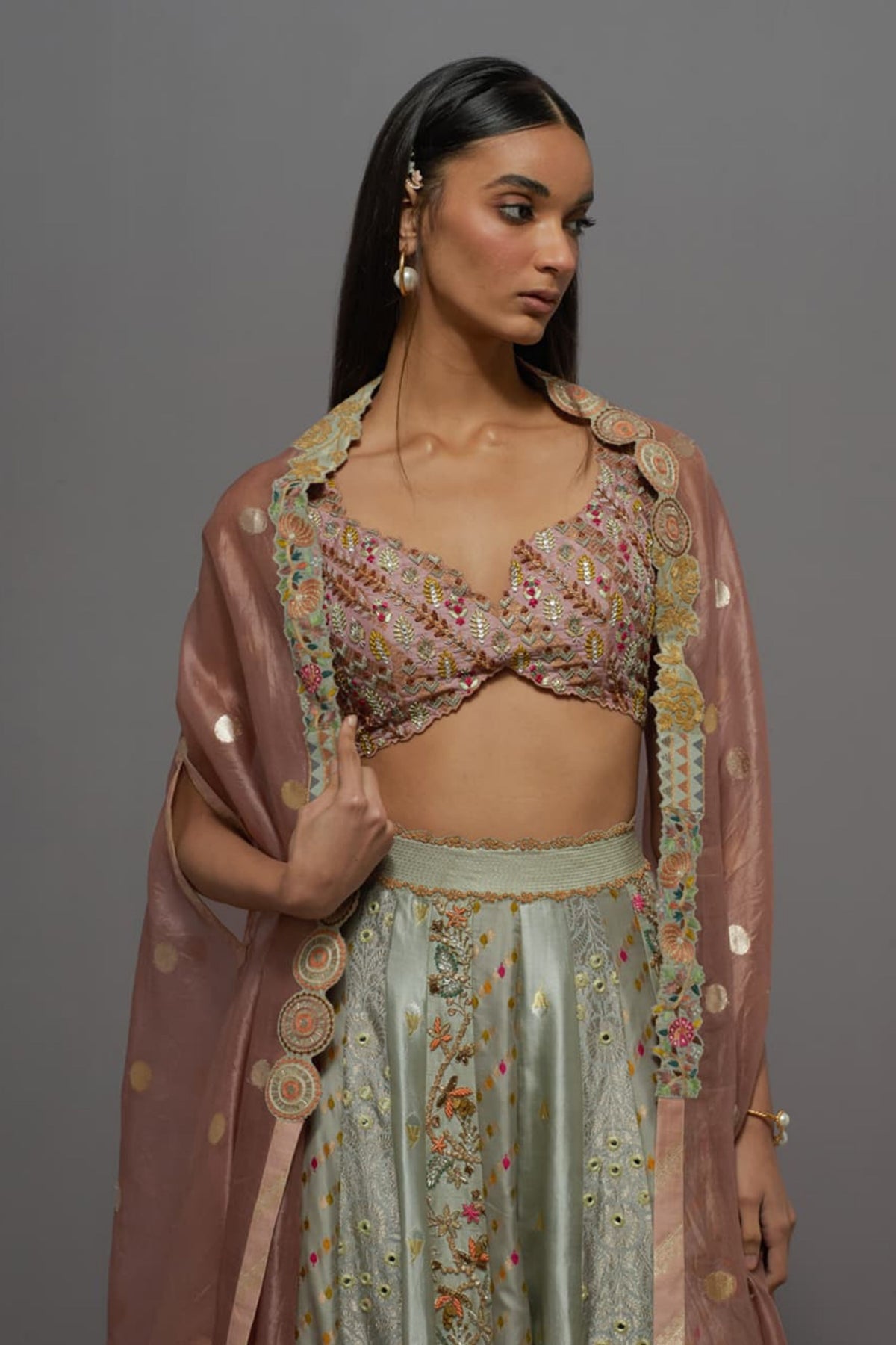 Mauve Cape Sharara Set