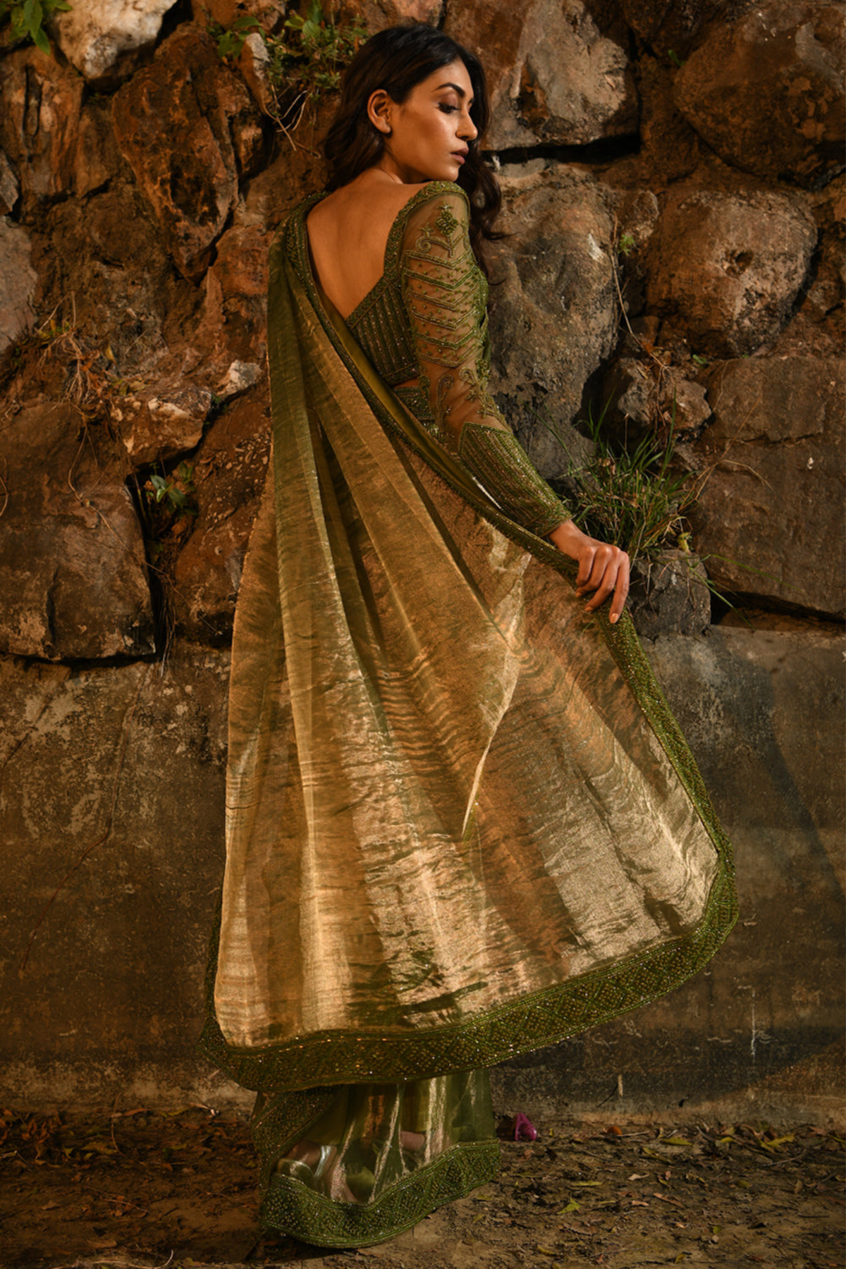 Green saree set