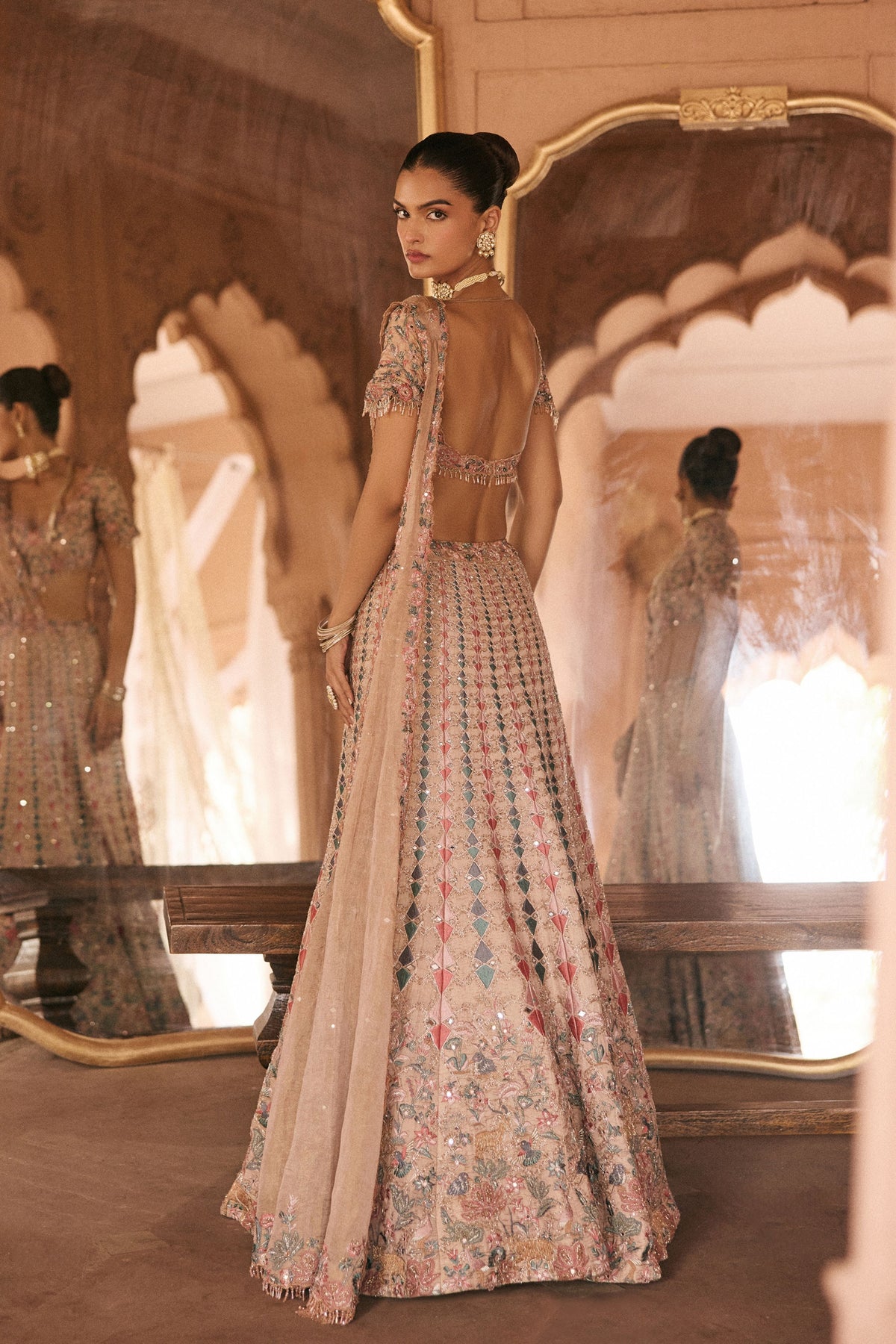 Multi Coloured Innovative Lehenga Set