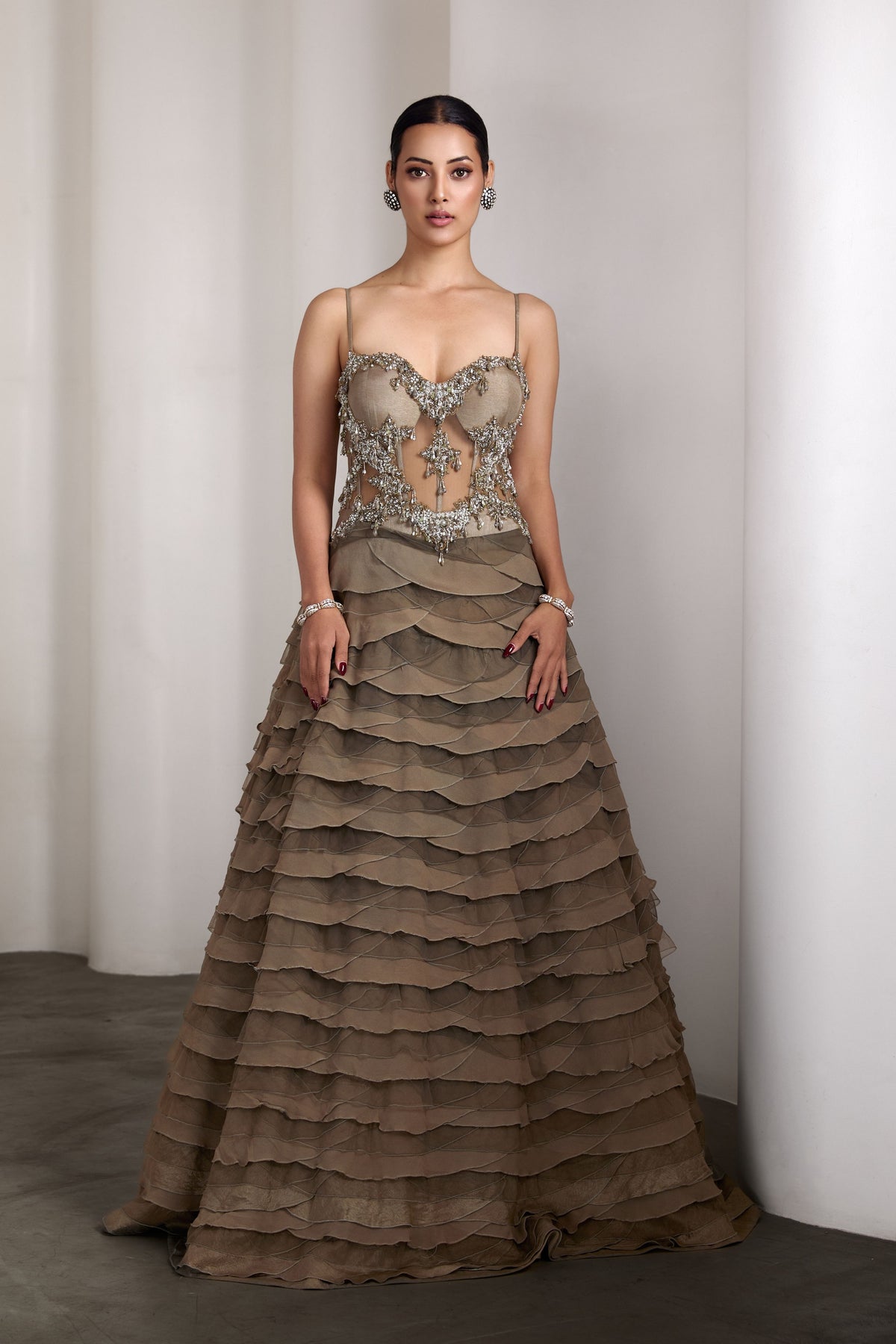 Olive Corset Fit Gown