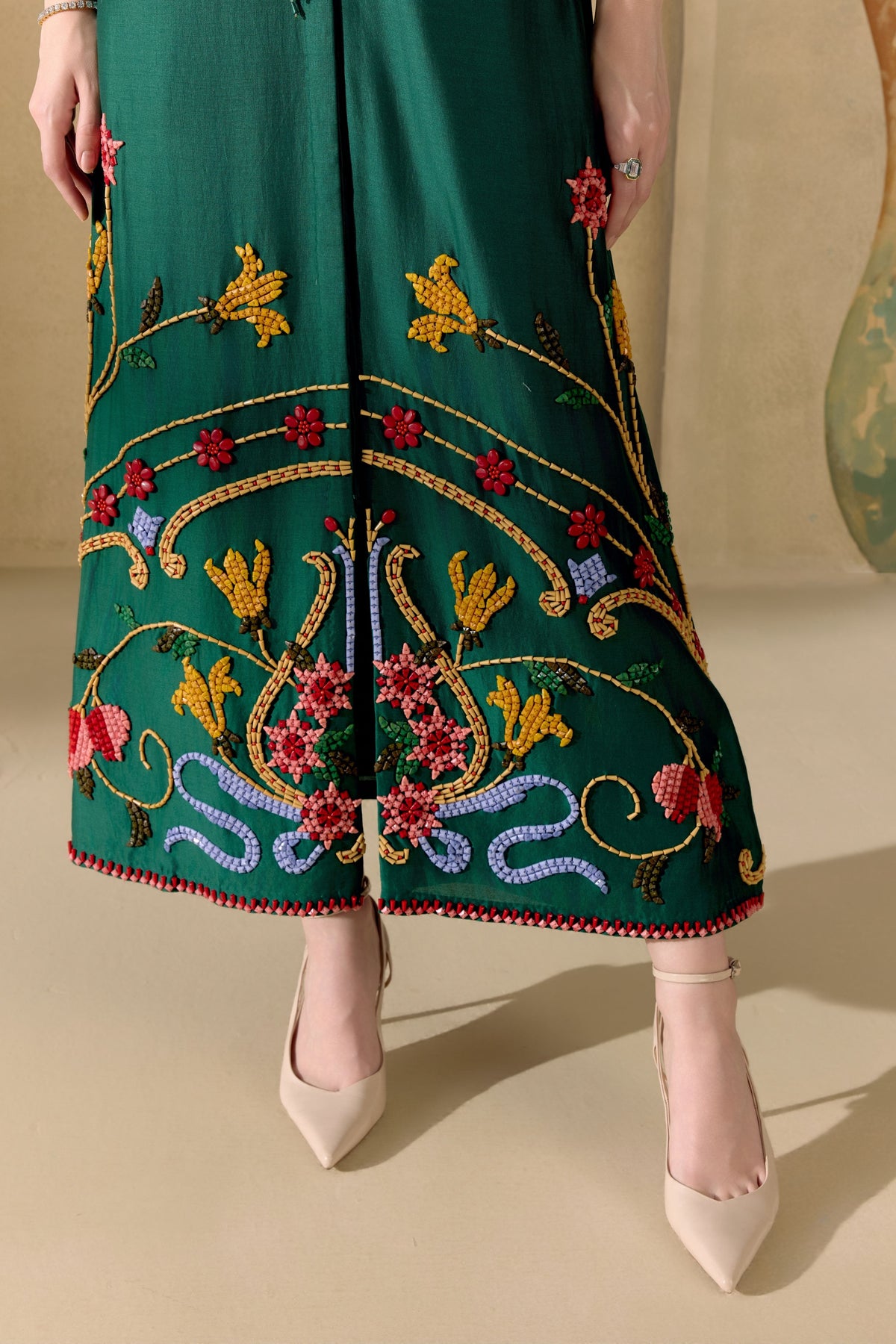 Emerald Green Mosaic Shirt Dress