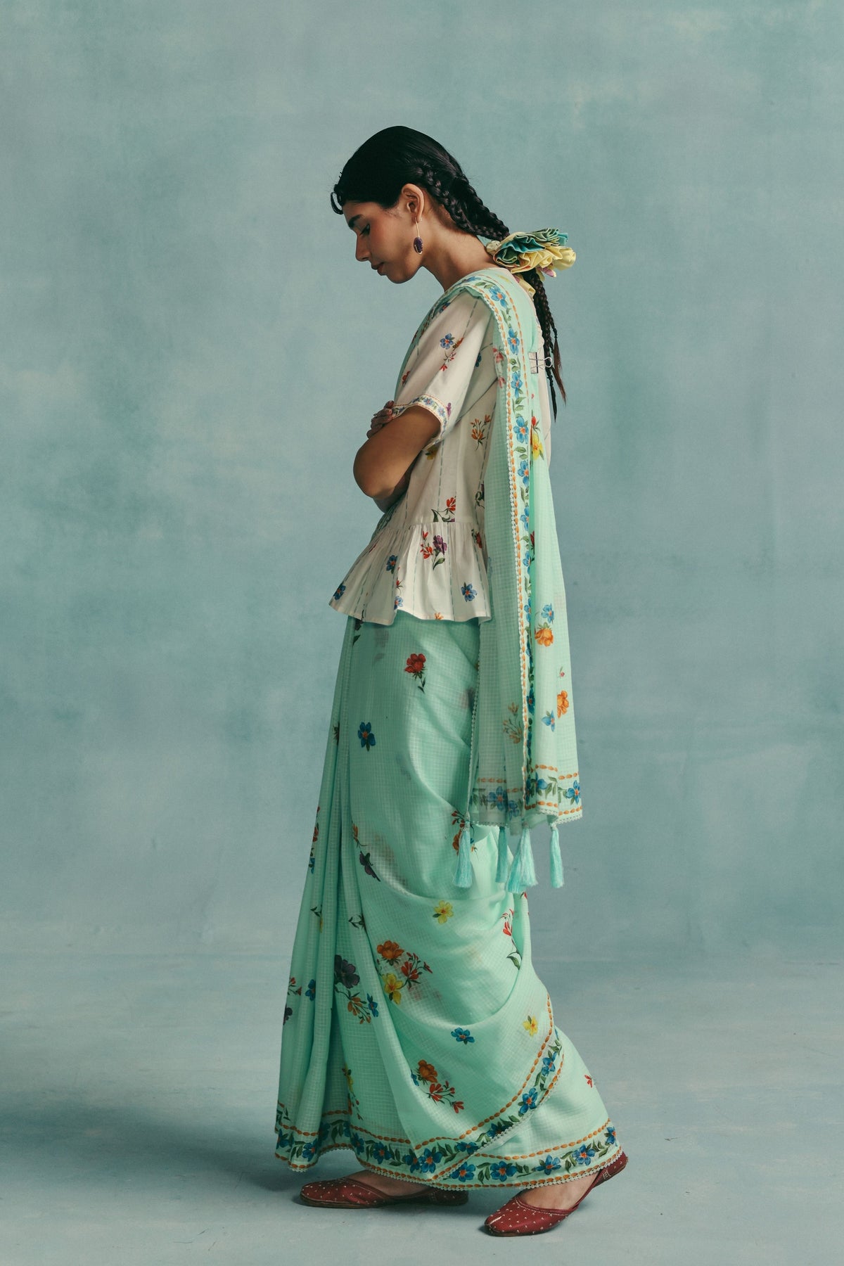 Daisy Blue Saree