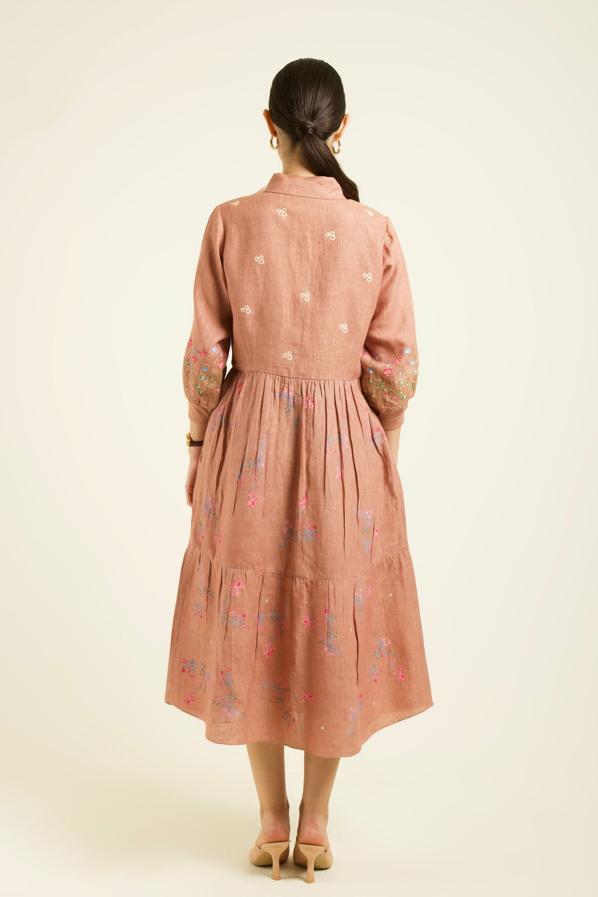 Almond Gathered Dress