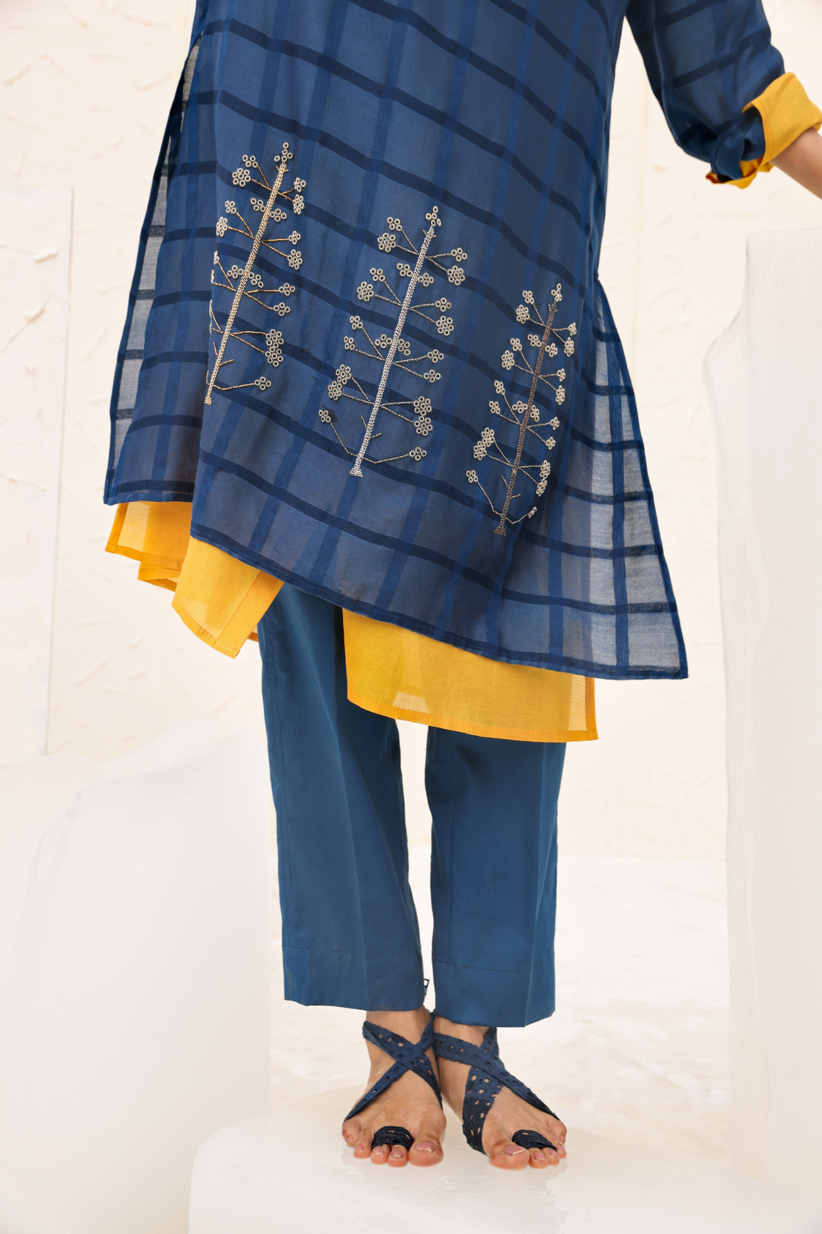 Dahlia Blue Embroidered Kurta