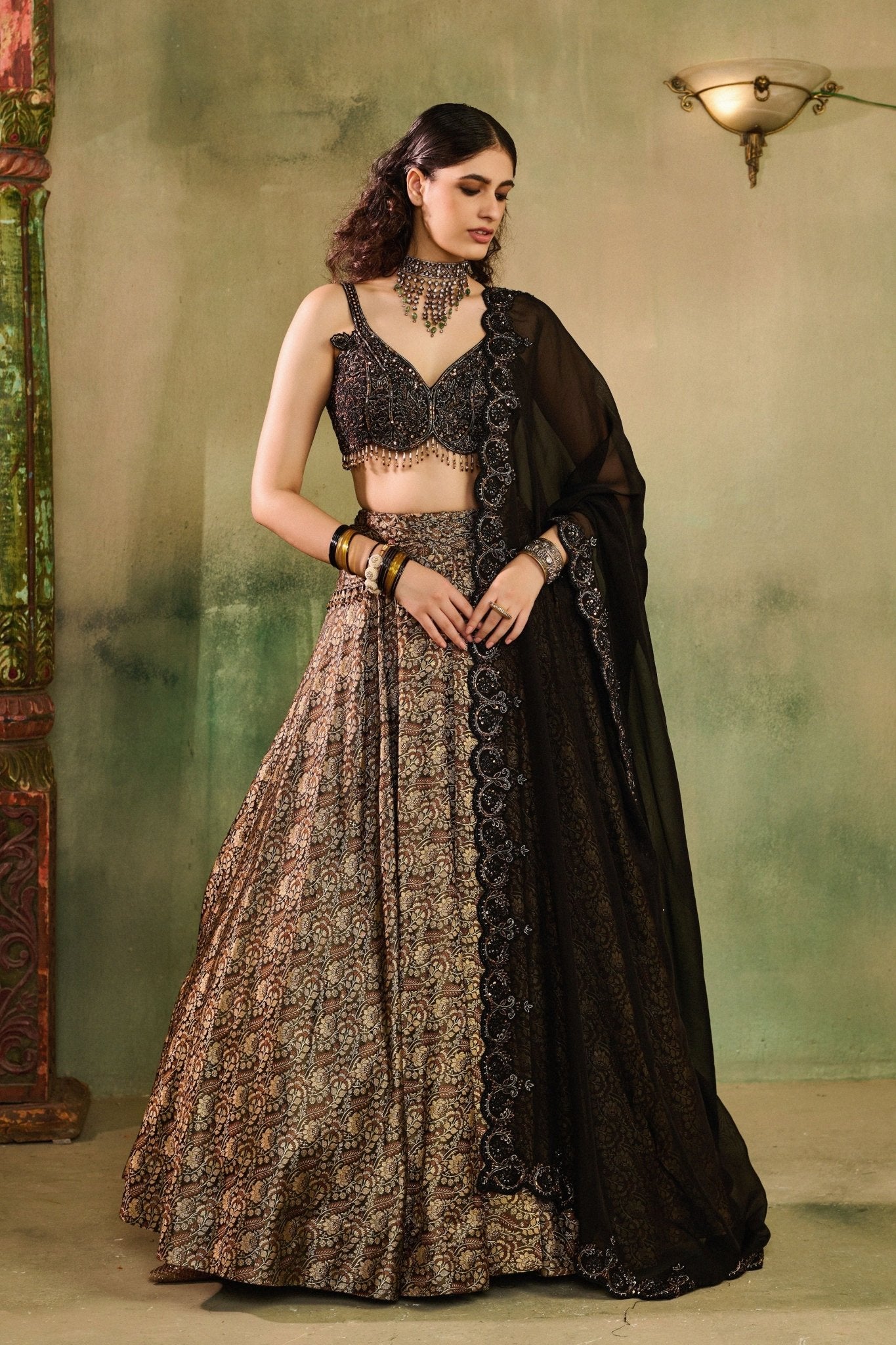 Tassel Tara Black Lehenga Set - Reeti Arneja - Elahe