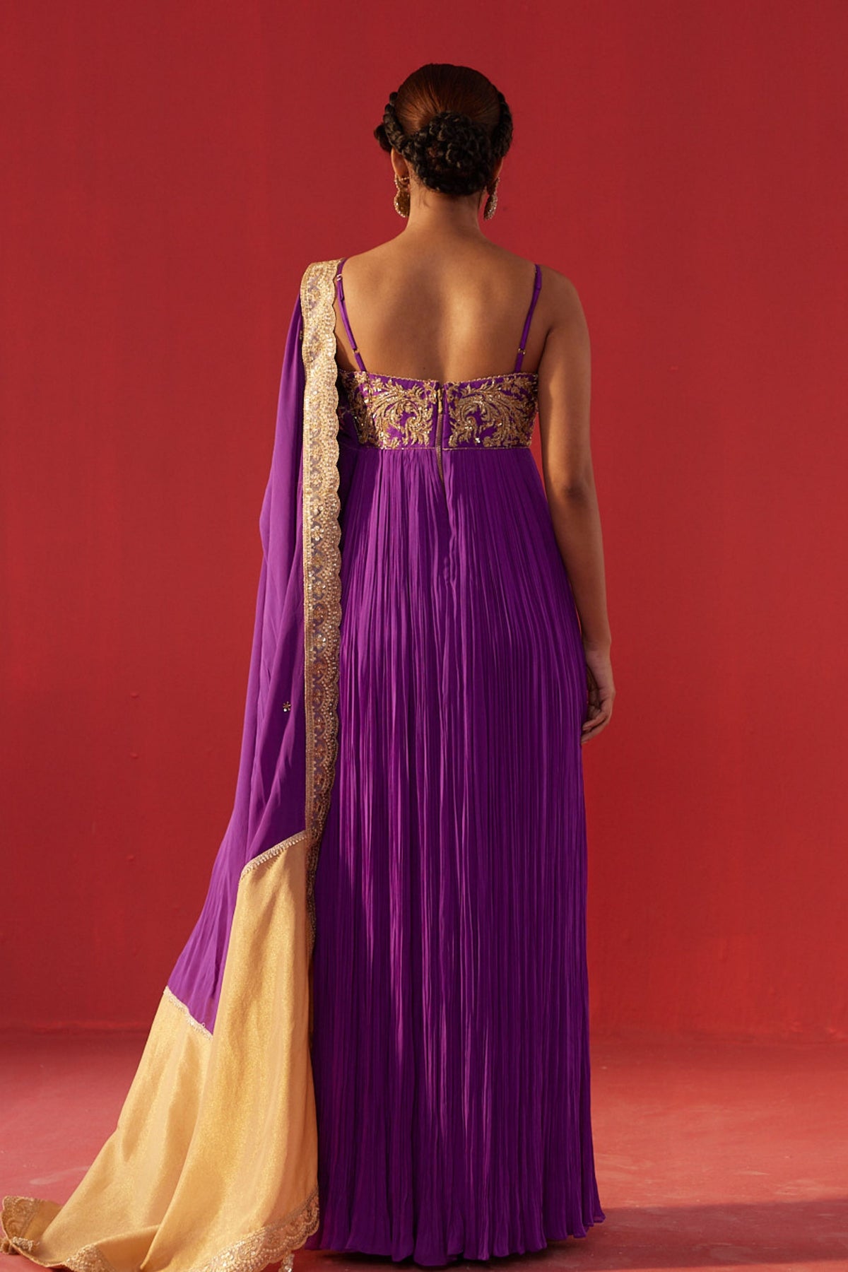 Purple Embroidered Anarkali