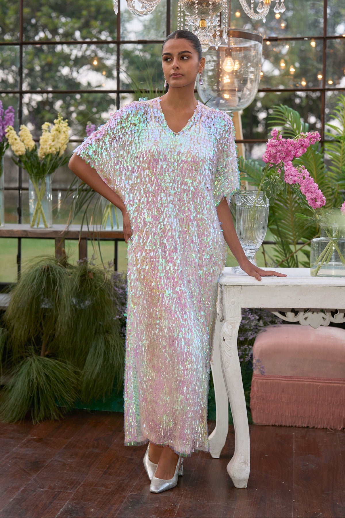 Iridescent Paillette Kaftan