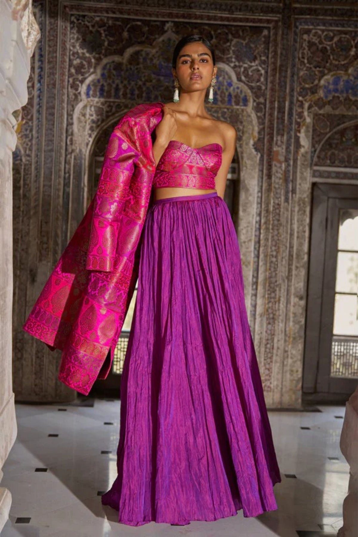 Banares Silk Brocade Longline Jacket