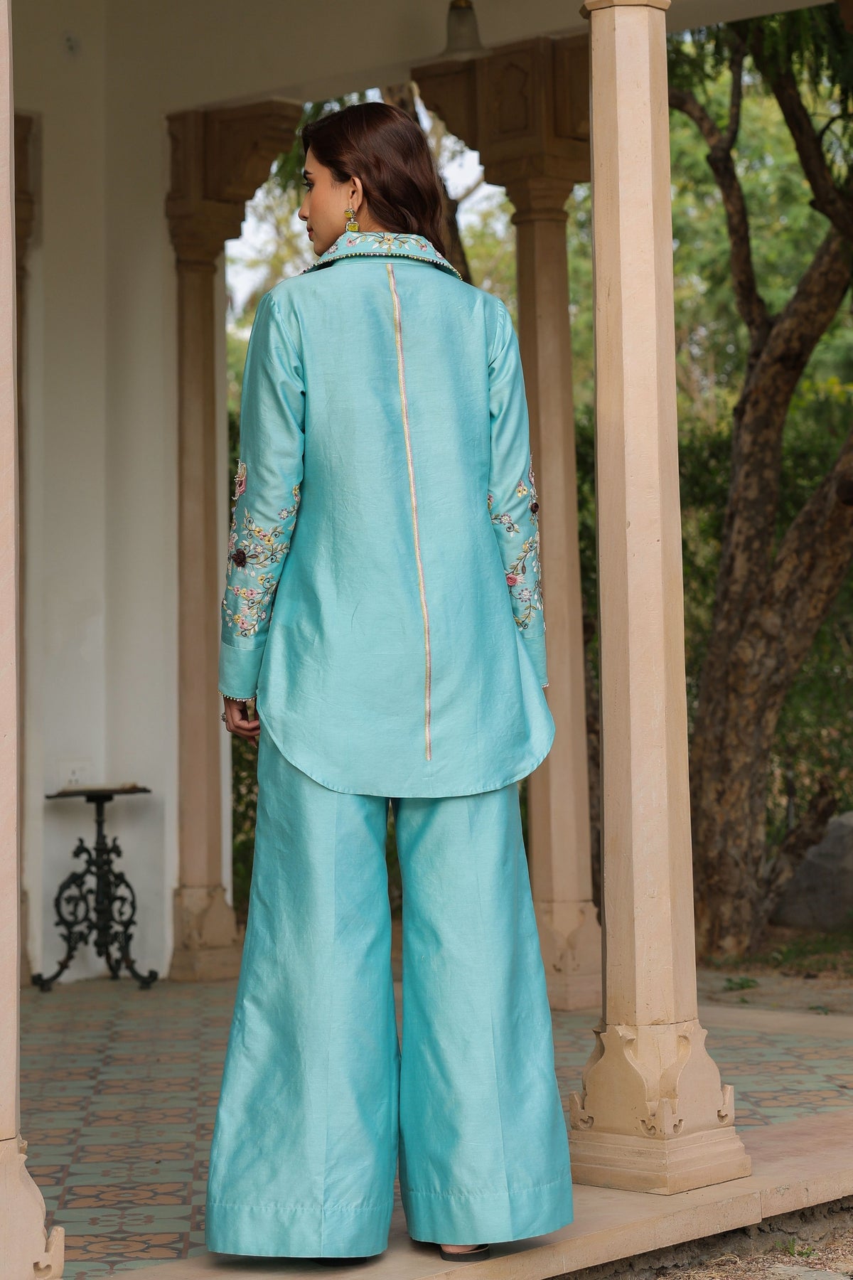 Gulzar Blue Jaal Co-ord Set