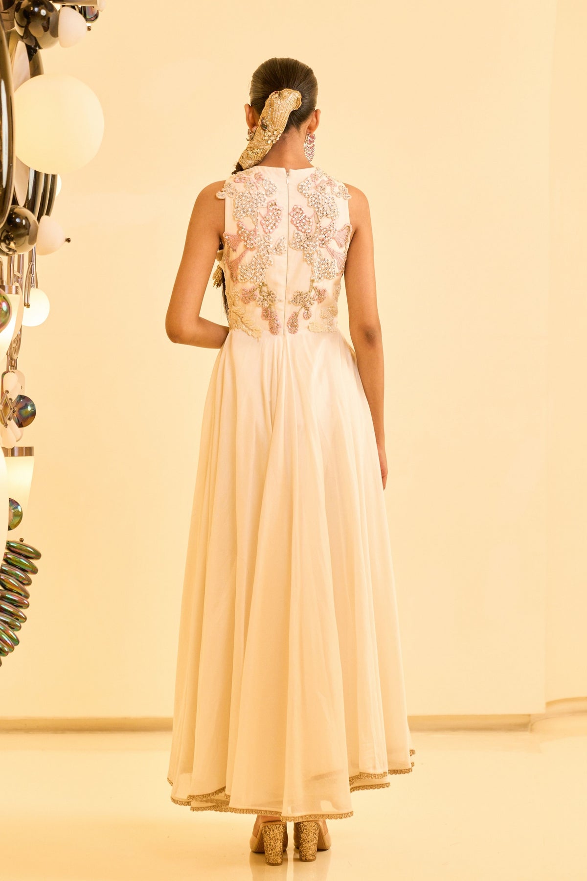 Ivory Blossom Anarkali Set