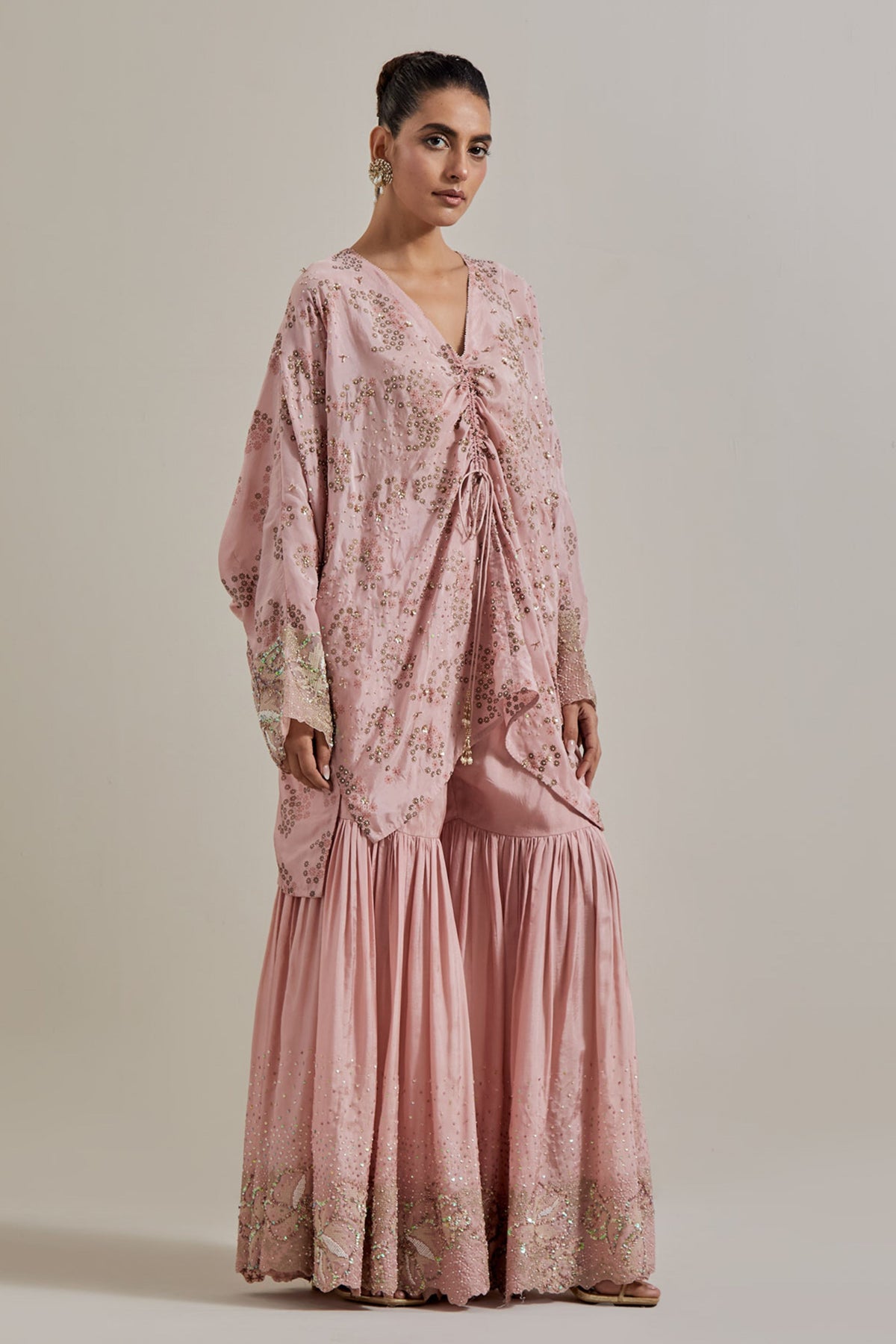 Blush Glimmer Kaftan Set