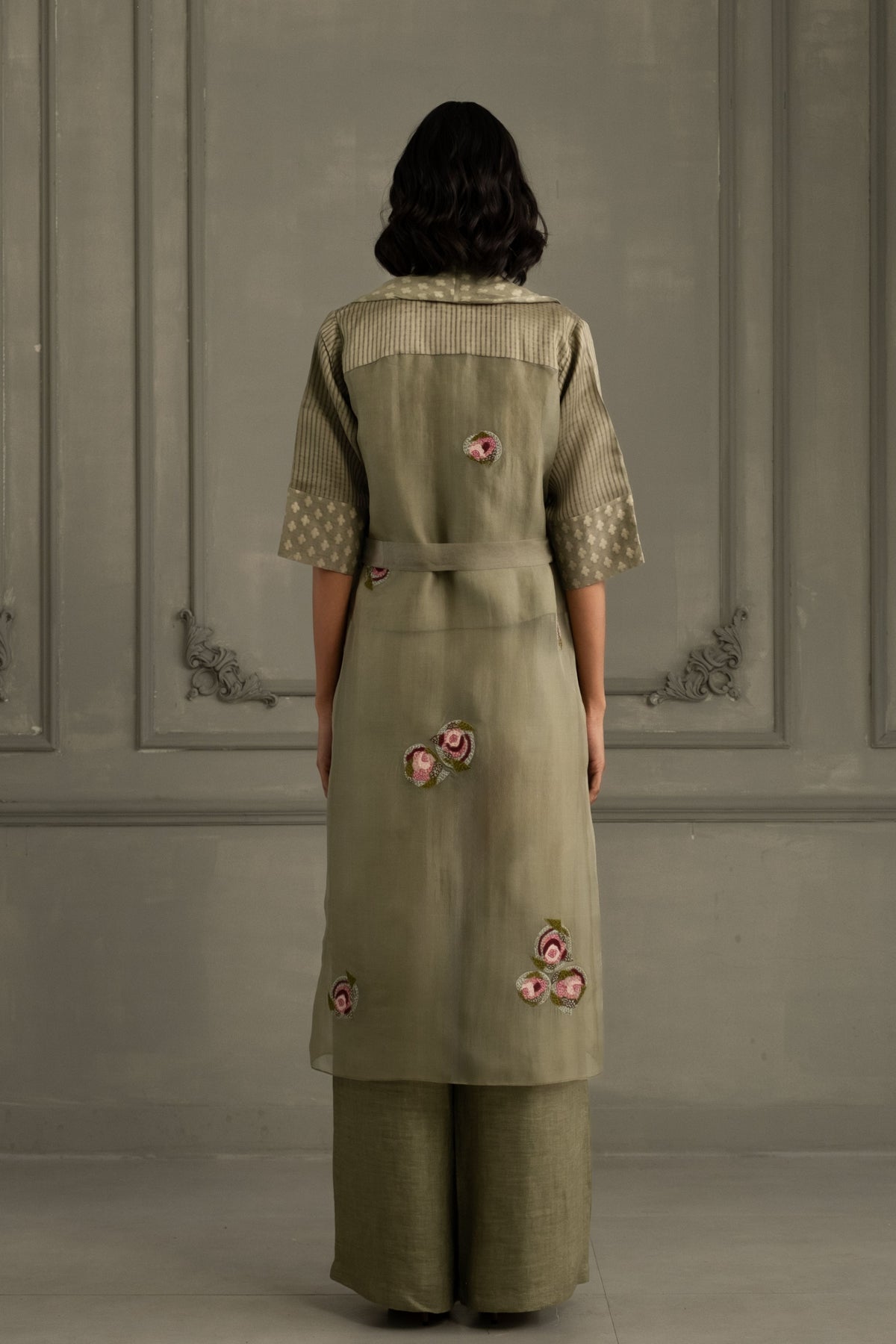 Sage Appliqué Jacket Set