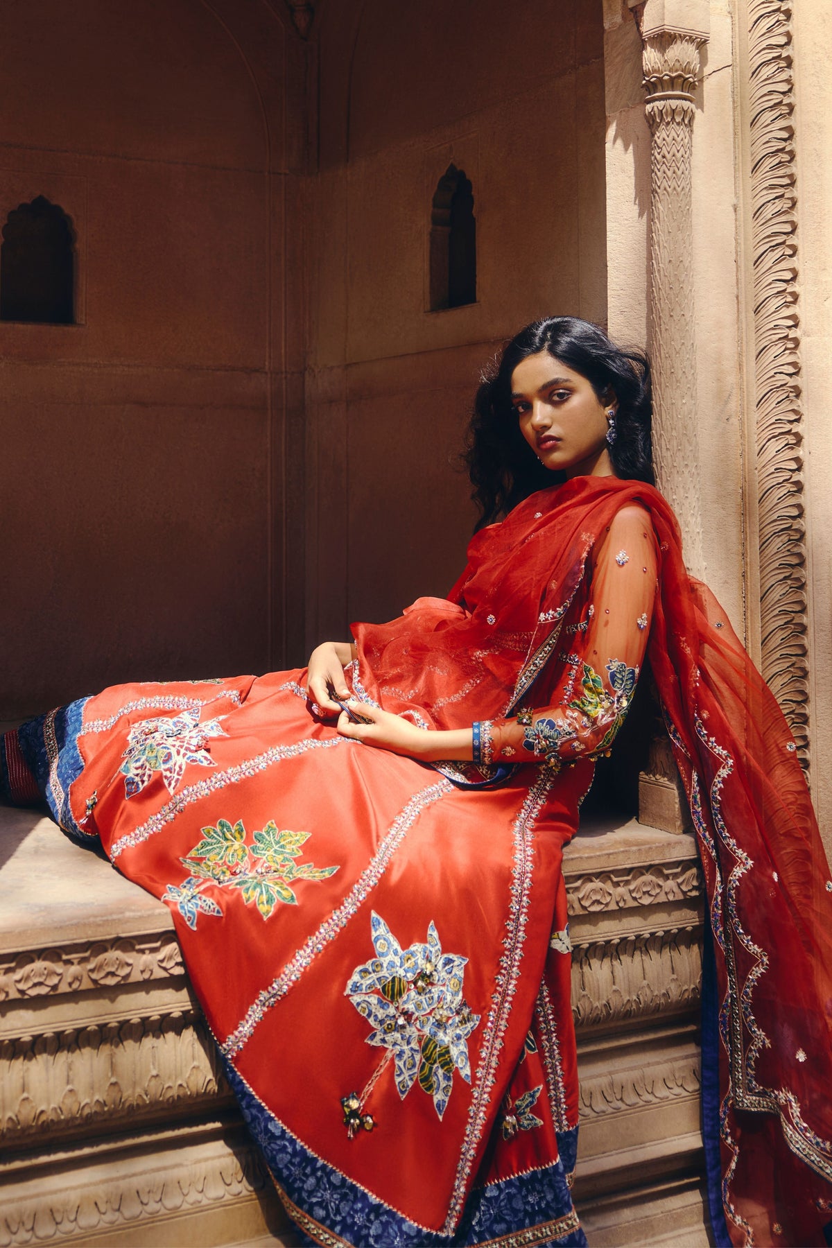 Crimson Symphony Anarkali