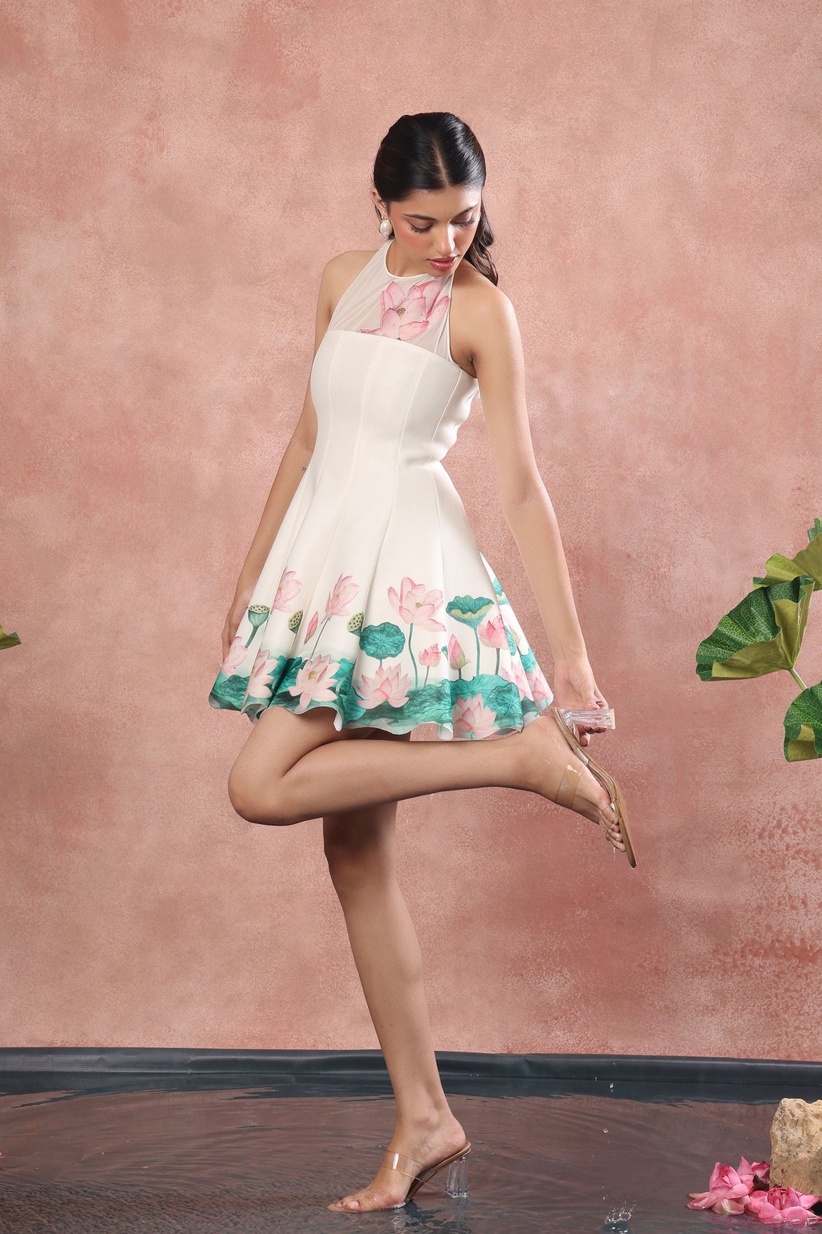 Short Plated Bodysuit Dress Set