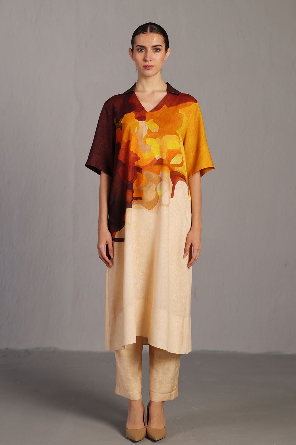 Diffuse Brown and Ochre Kurta