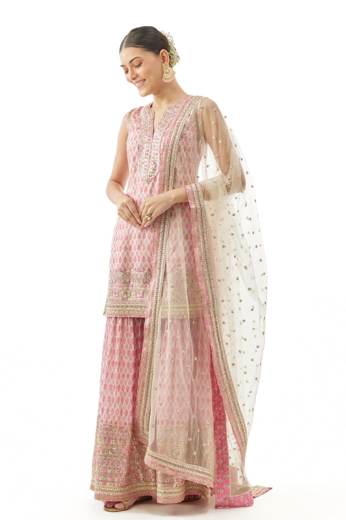 Pink Dhruvi Sharara Set