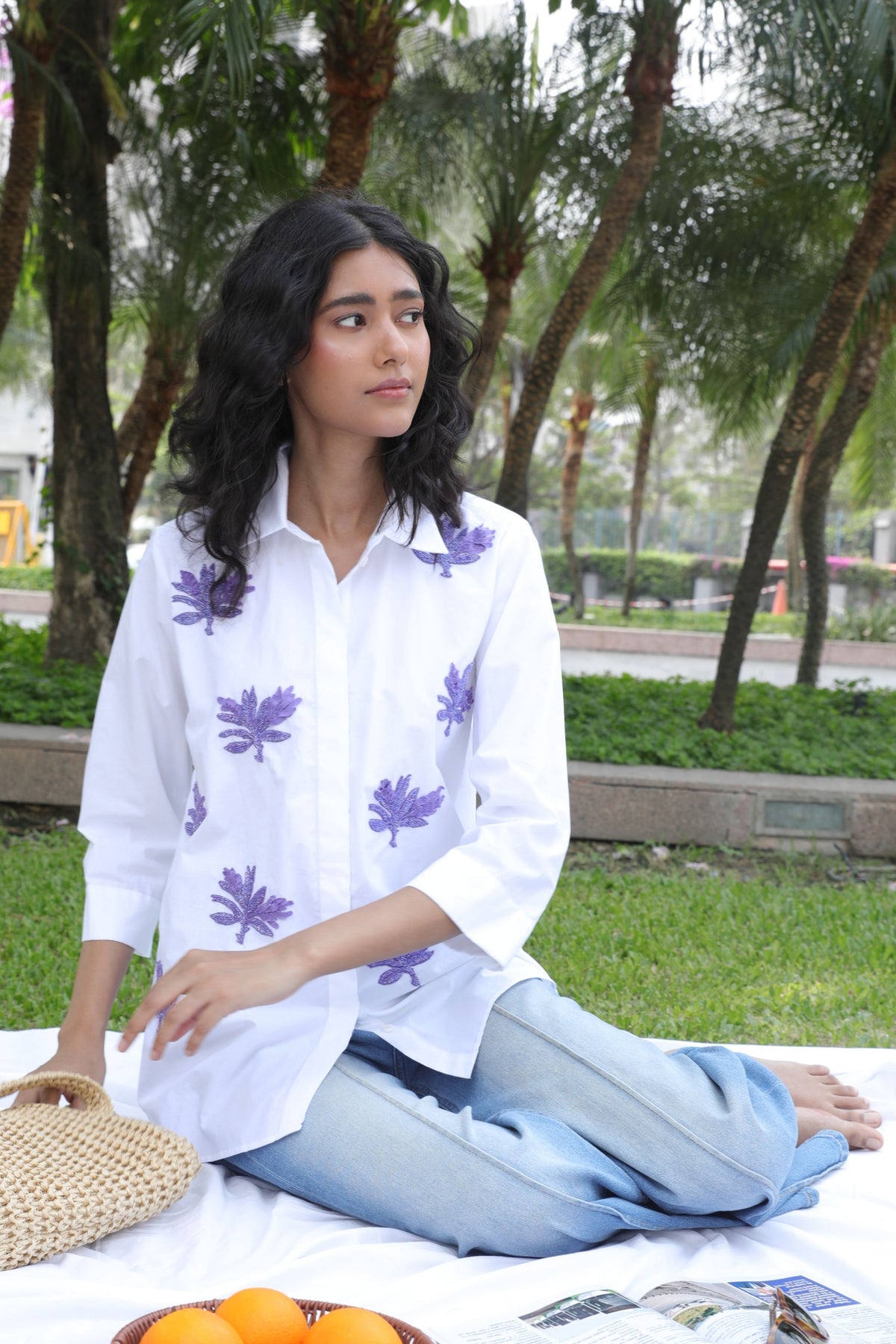 A Line Banana Tree White Shirt