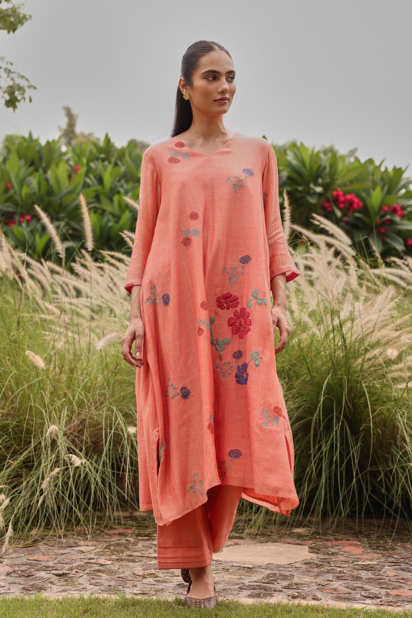 Magnolia Applique Tunic Set - Vaayu - Elahe