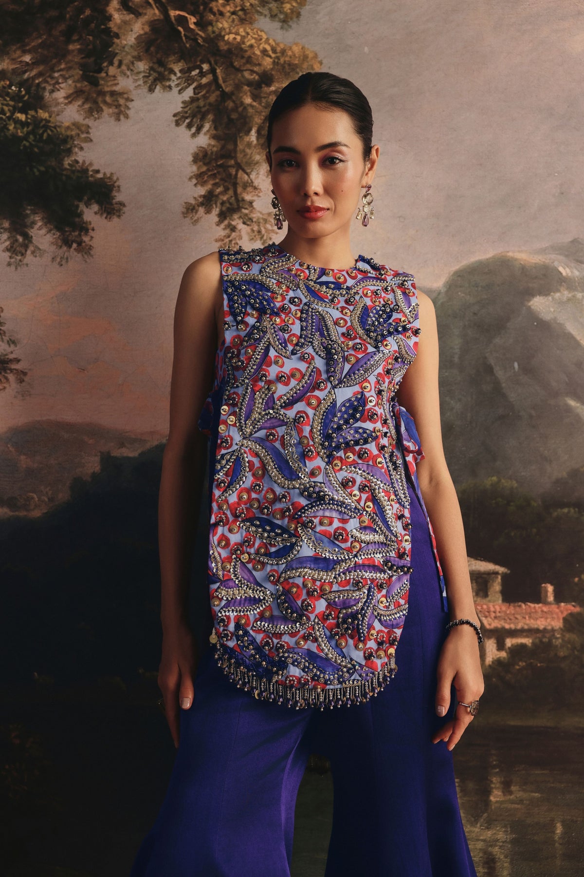 Blue Sharara With Jacket